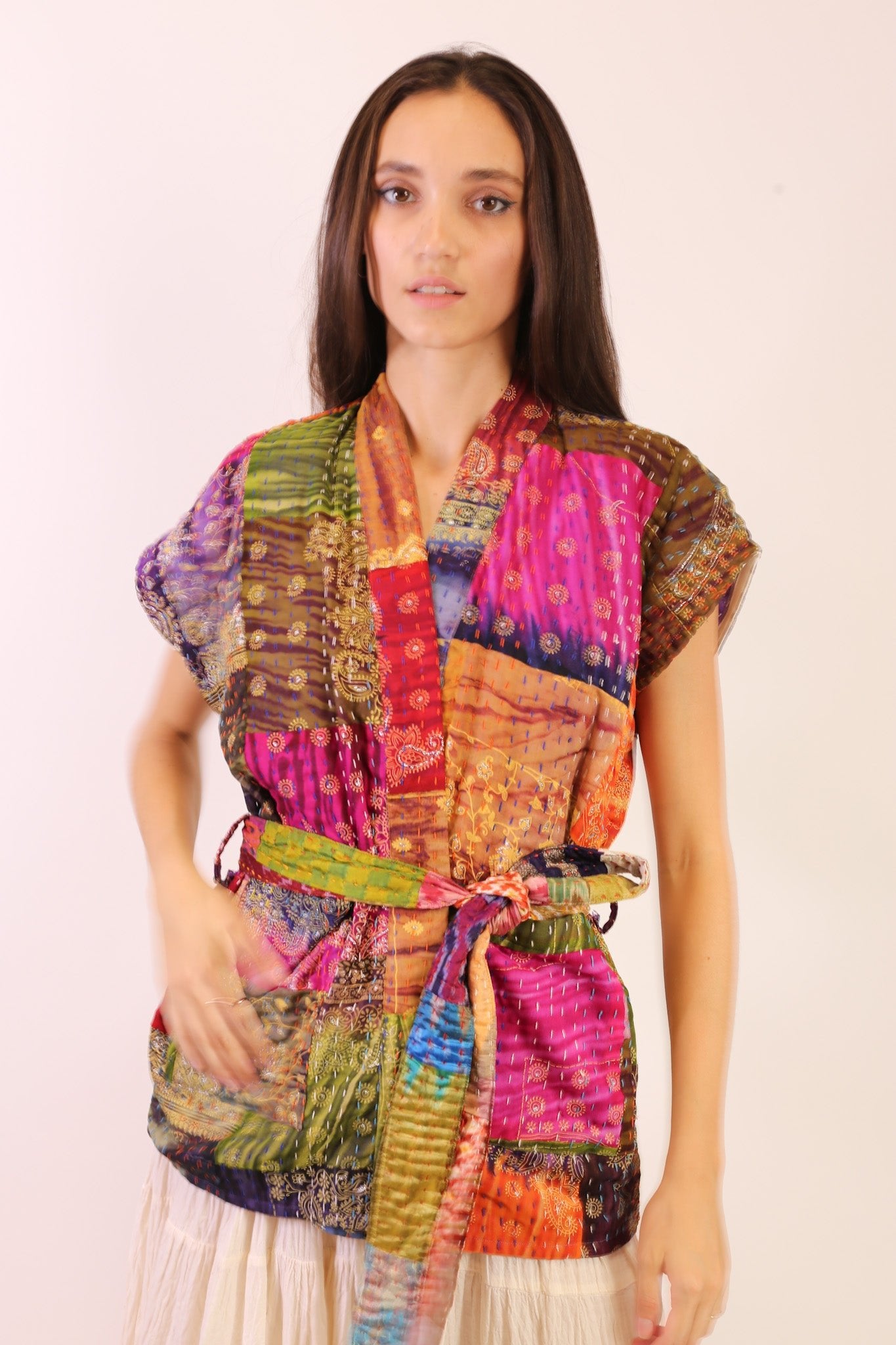 SILK PATCHWORK VEST SINA - MOMO STUDIO BERLIN - Berlin Concept Store - sustainable & ethical fashion