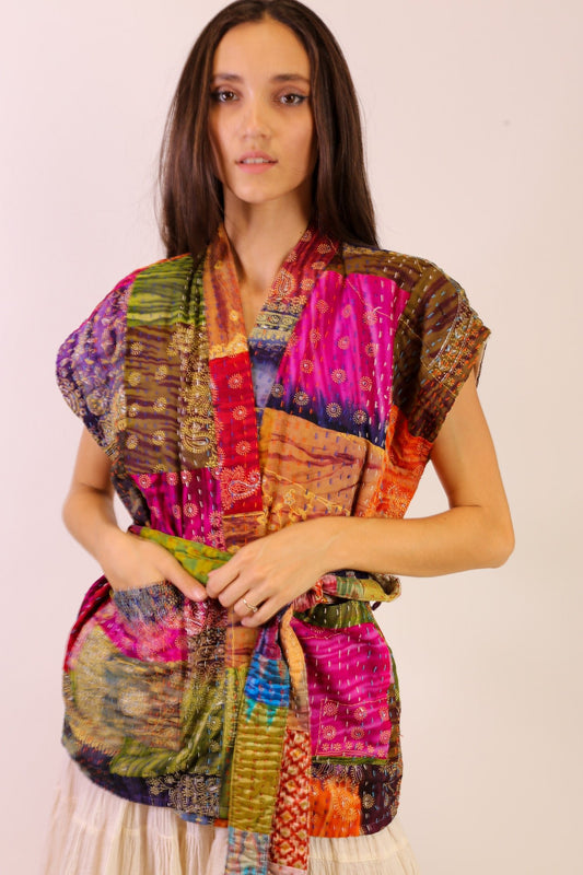 SILK PATCHWORK VEST SINA - MOMO STUDIO BERLIN - Berlin Concept Store - sustainable & ethical fashion