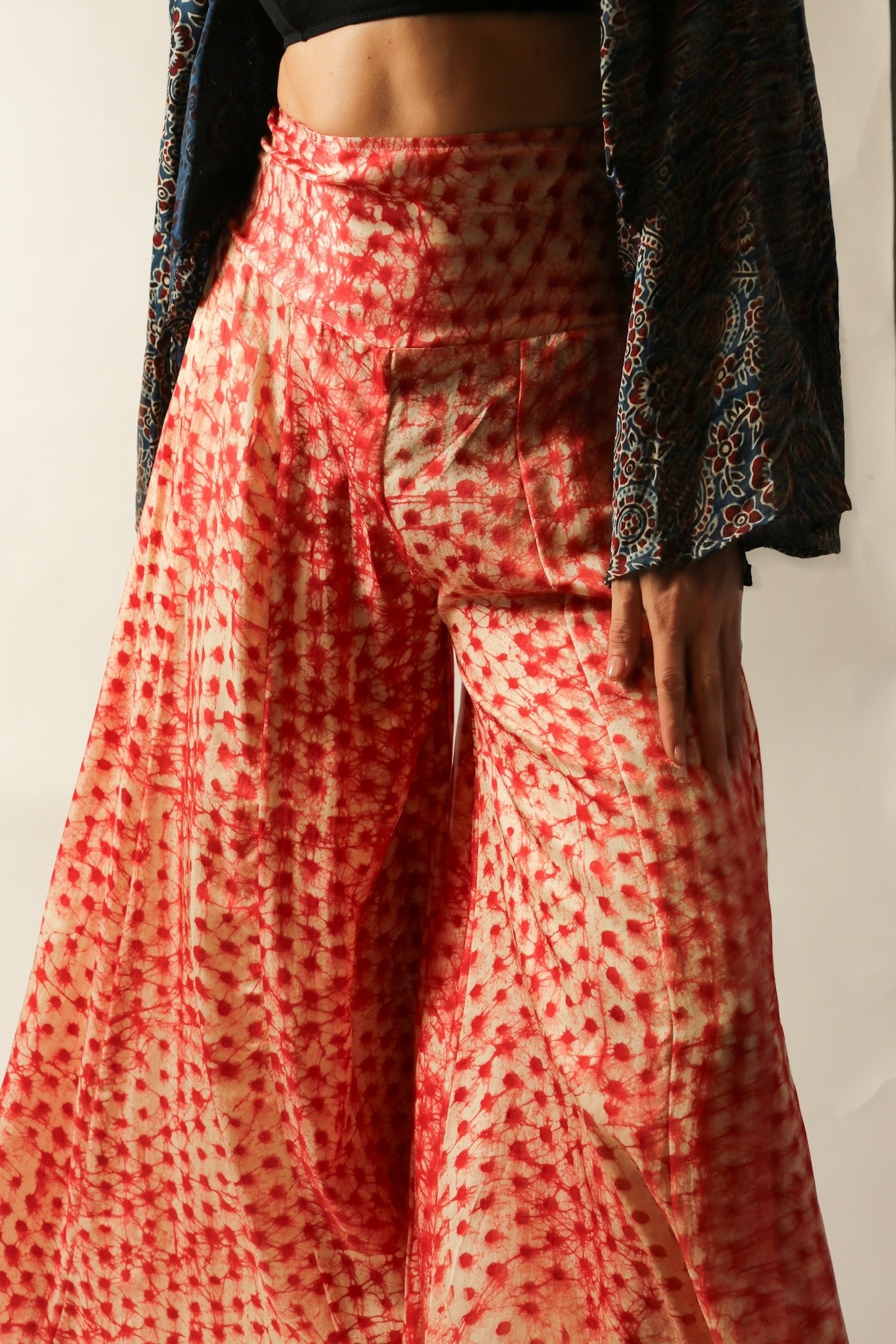 SILK PINK DOT WIDE LEG PANTS - MOMO STUDIO BERLIN - Berlin Concept Store - sustainable & ethical fashion