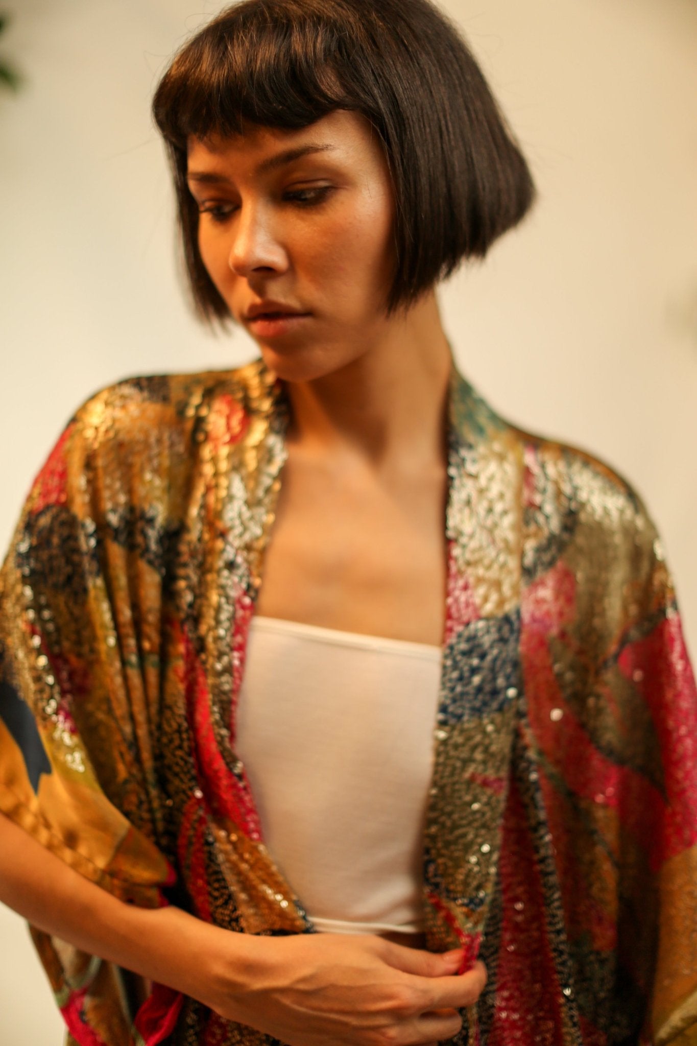 SILK SEQUIN EMBROIDERED KIMONO AVAPOEL - MOMO STUDIO BERLIN - Berlin Concept Store - sustainable & ethical fashion