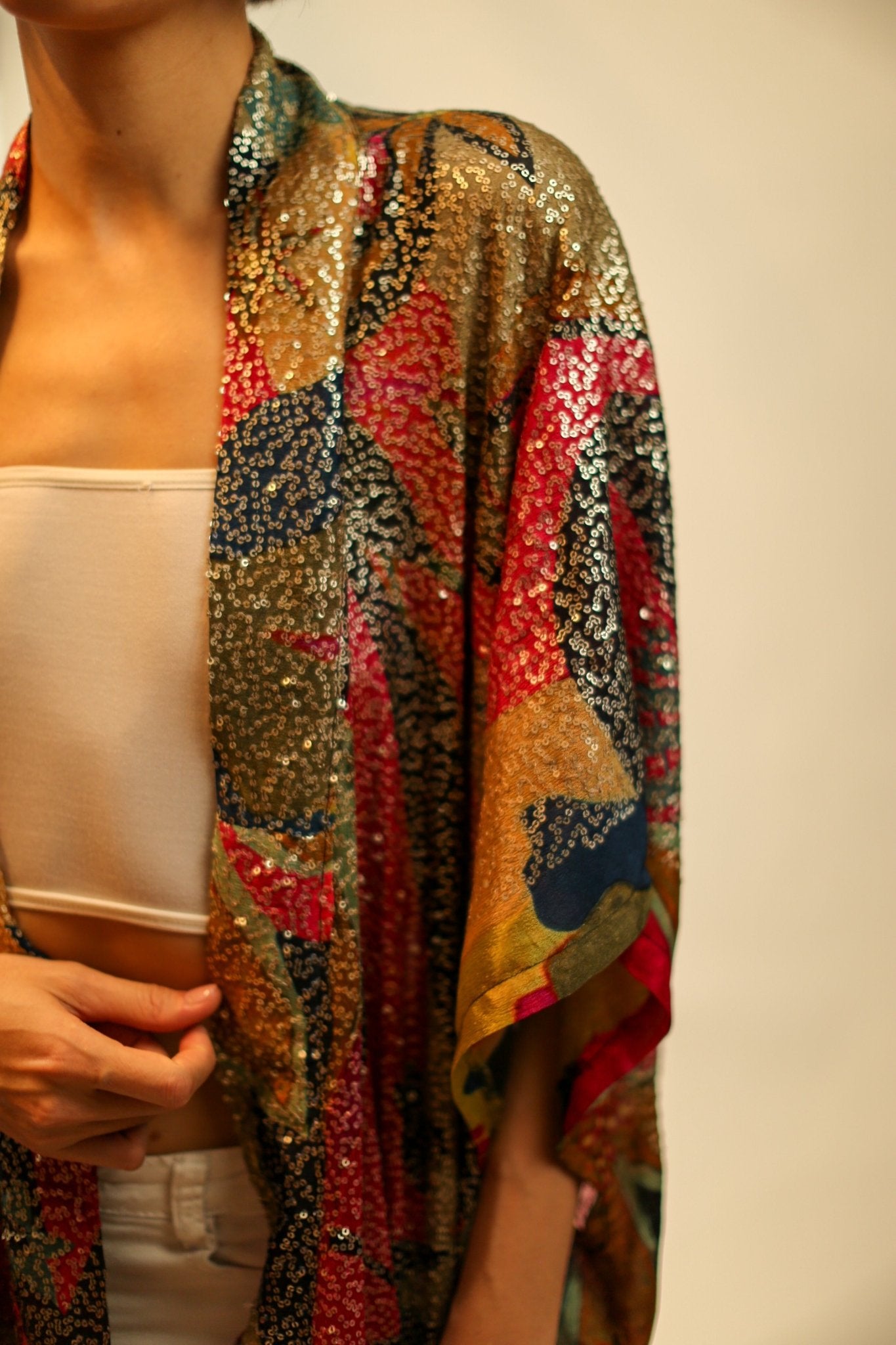 SILK SEQUIN EMBROIDERED KIMONO AVAPOEL - MOMO STUDIO BERLIN - Berlin Concept Store - sustainable & ethical fashion