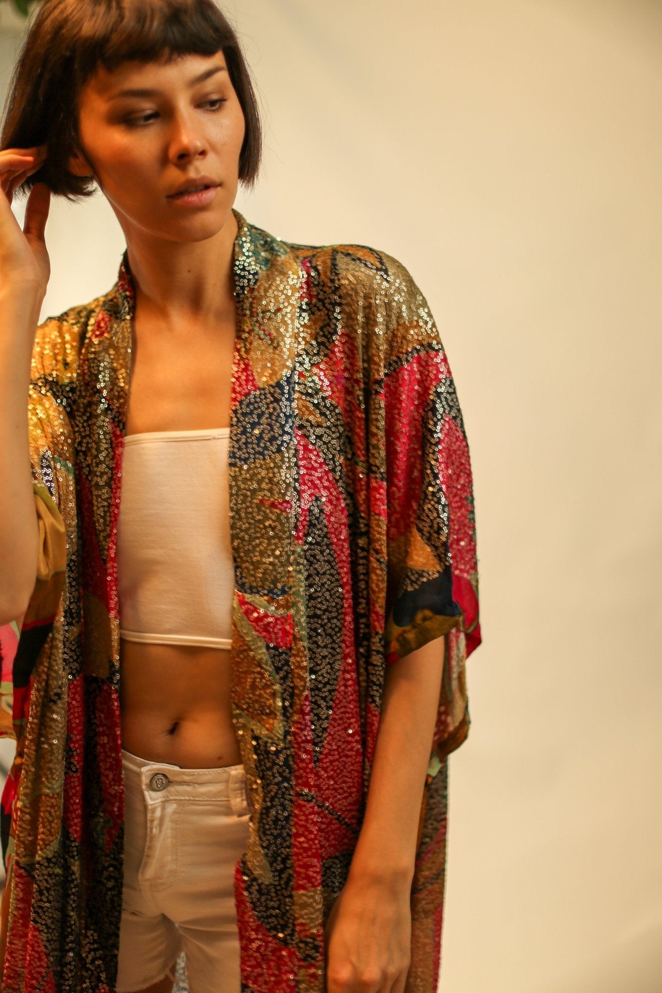 SILK SEQUIN EMBROIDERED KIMONO AVAPOEL - MOMO STUDIO BERLIN - Berlin Concept Store - sustainable & ethical fashion