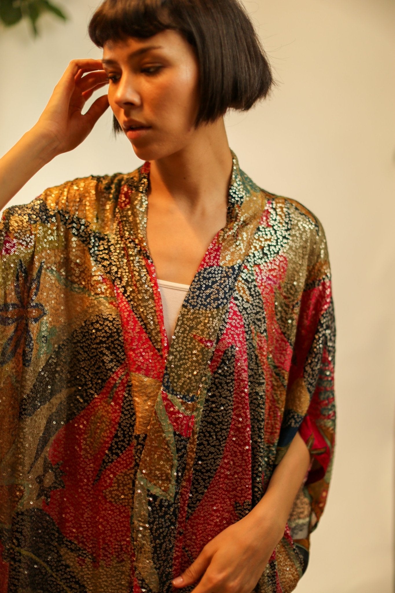 SILK SEQUIN EMBROIDERED KIMONO AVAPOEL - MOMO STUDIO BERLIN - Berlin Concept Store - sustainable & ethical fashion