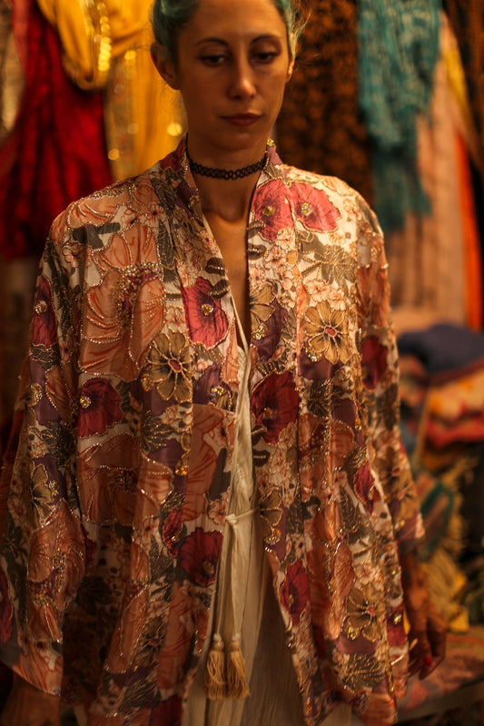 SILk SEQUIN EMBROIDERED KIMONO LUZI - MOMO STUDIO BERLIN - Berlin Concept Store - sustainable & ethical fashion