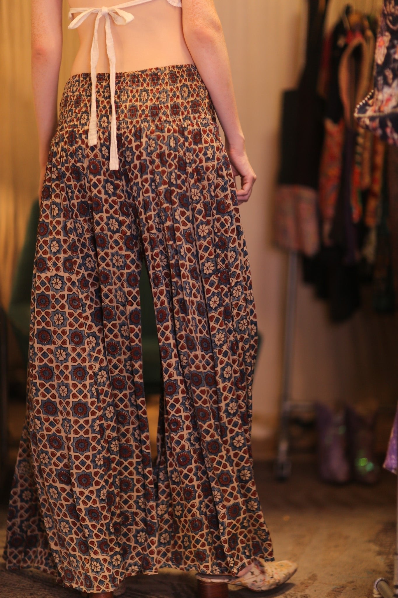 SILK WIDE LEG LONG PANT MHANKWET - BANGKOK TAILOR CLOTHING STORE - HANDMADE CLOTHING