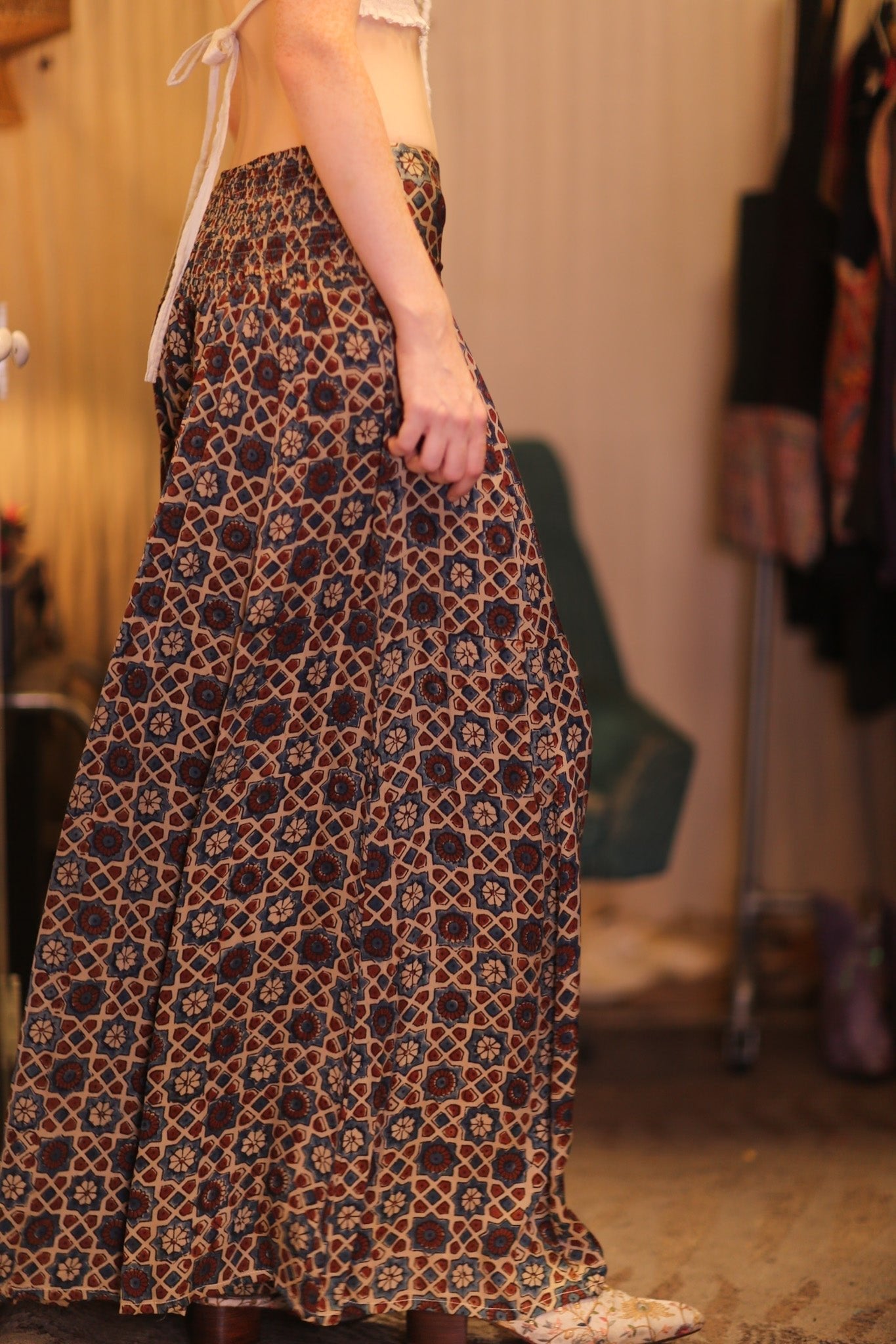 SILK WIDE LEG LONG PANT MHANKWET - BANGKOK TAILOR CLOTHING STORE - HANDMADE CLOTHING
