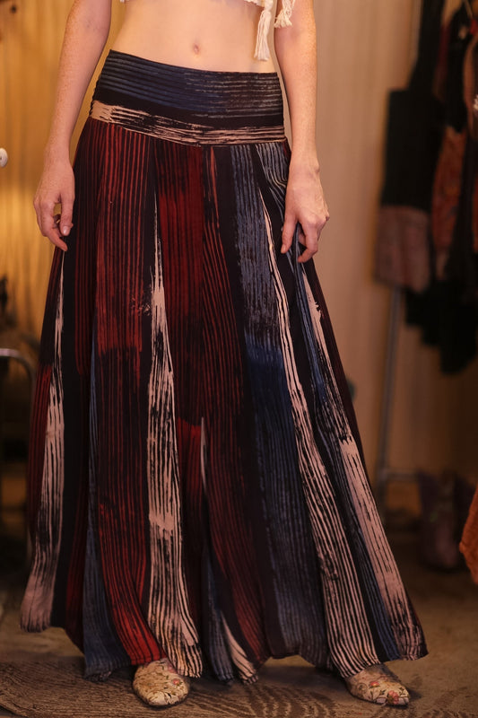 SILK WIDE LEG LONG PANTS RUBY NEO - BANGKOK TAILOR CLOTHING STORE - HANDMADE CLOTHING