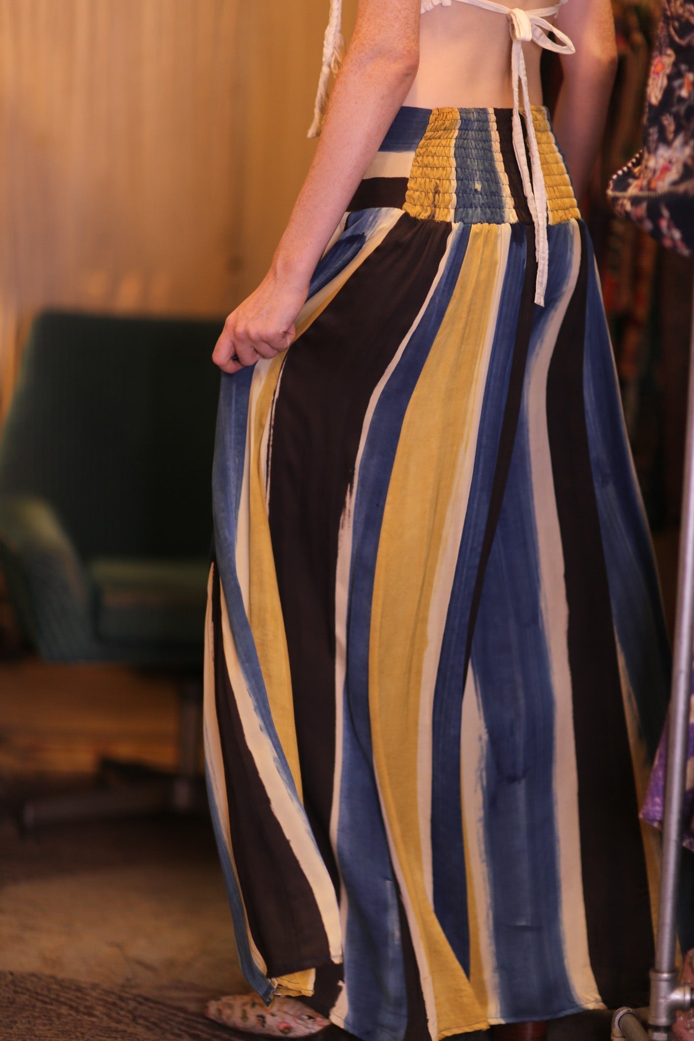 SILK WIDE LEGS LONG PANTS THESEAS - BANGKOK TAILOR CLOTHING STORE - HANDMADE CLOTHING