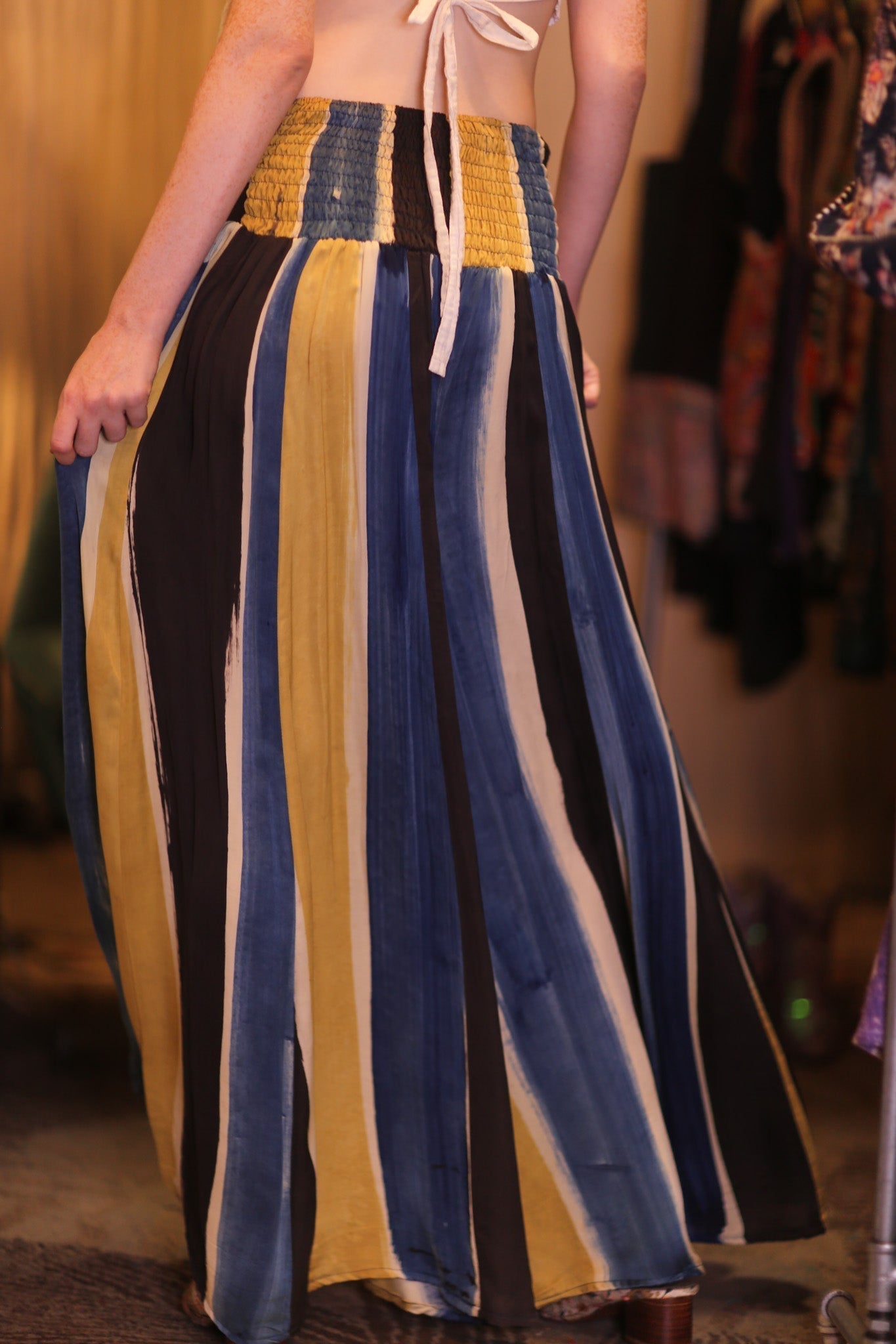 SILK WIDE LEGS LONG PANTS THESEAS - BANGKOK TAILOR CLOTHING STORE - HANDMADE CLOTHING