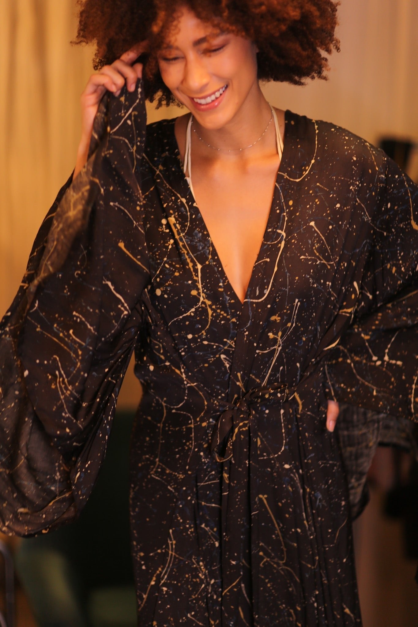 SILK WING KIMONO PINA COMETS - MOMO STUDIO BERLIN - Berlin Concept Store - sustainable & ethical fashion