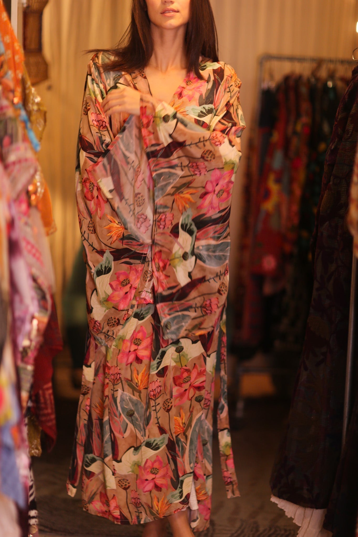 SILK WING KIMONO PINA FLORAL PINKY - MOMO STUDIO BERLIN - Berlin Concept Store - sustainable & ethical fashion