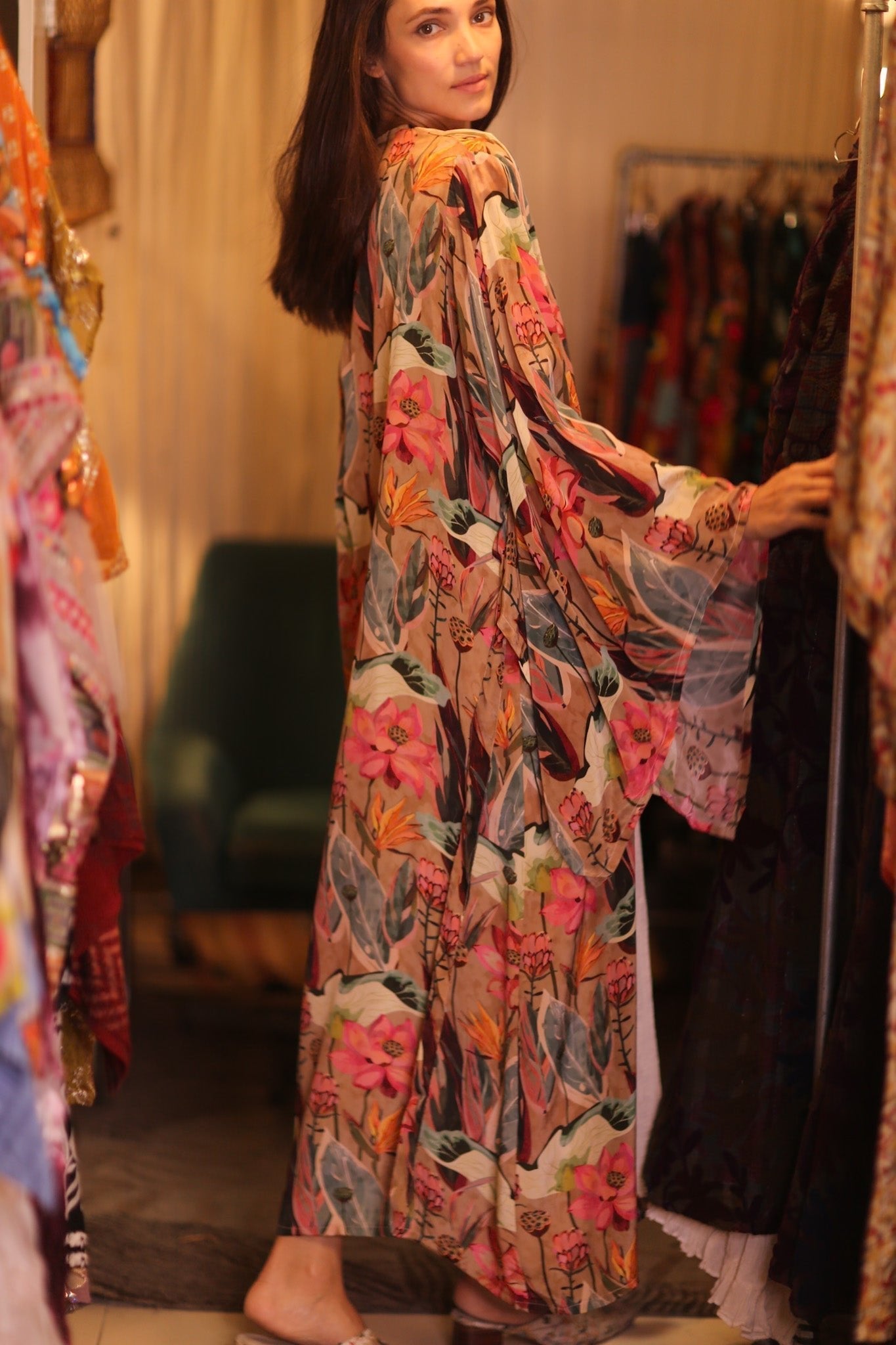 SILK WING KIMONO PINA FLORAL PINKY - MOMO STUDIO BERLIN - Berlin Concept Store - sustainable & ethical fashion