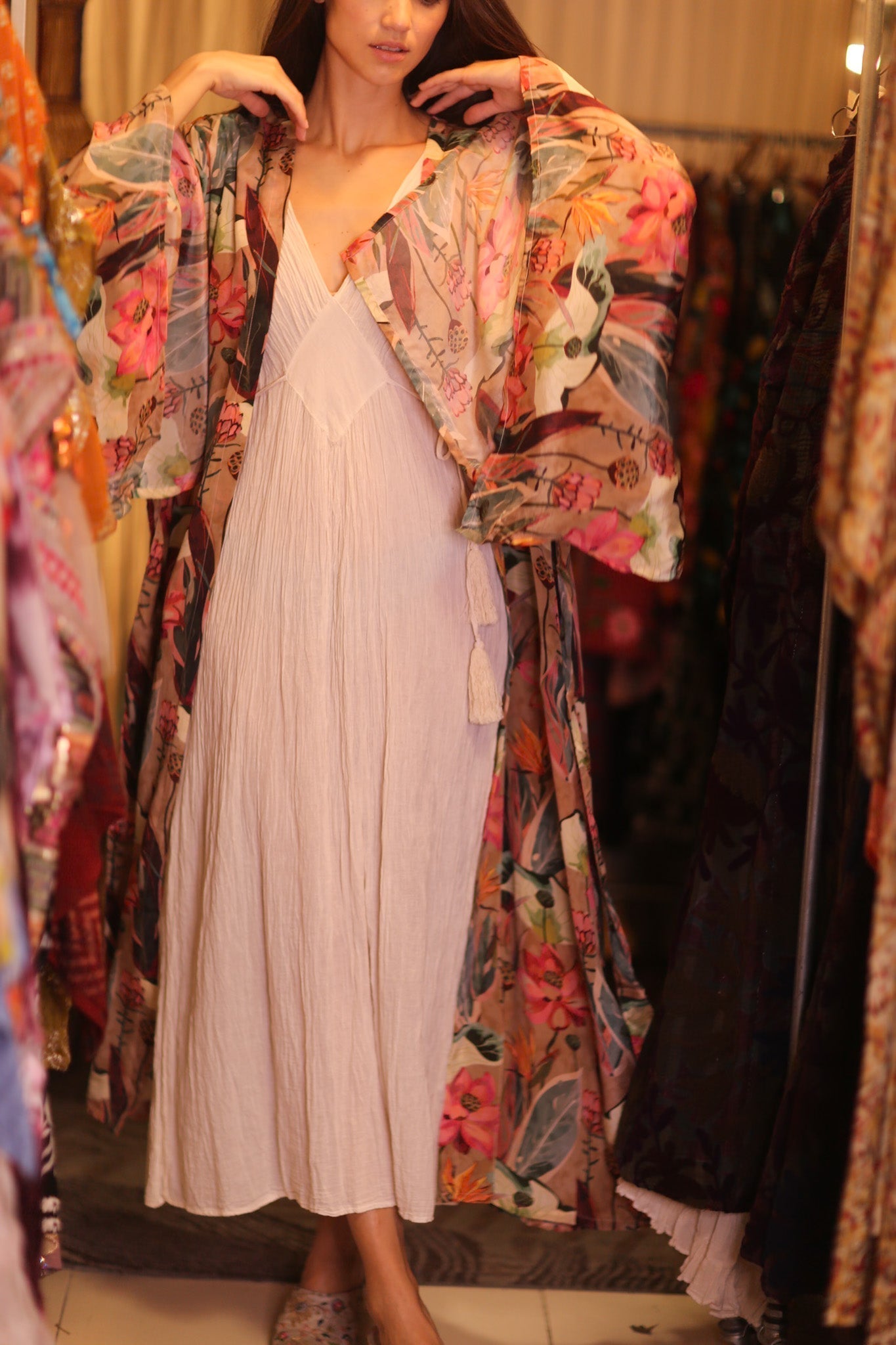SILK WING KIMONO PINA FLORAL PINKY - MOMO STUDIO BERLIN - Berlin Concept Store - sustainable & ethical fashion