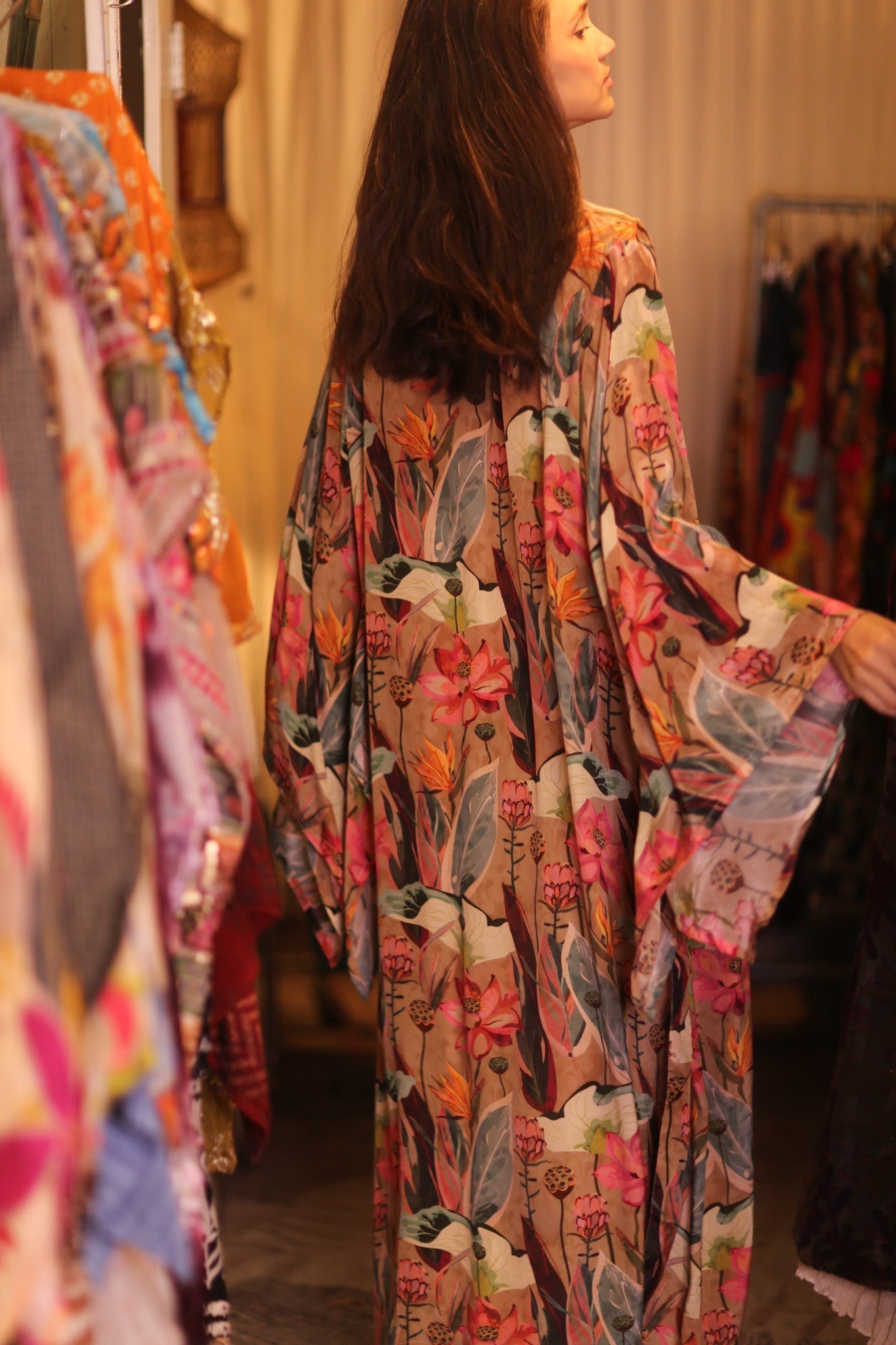 SILK WING KIMONO PINA FLORAL PINKY - MOMO STUDIO BERLIN - Berlin Concept Store - sustainable & ethical fashion