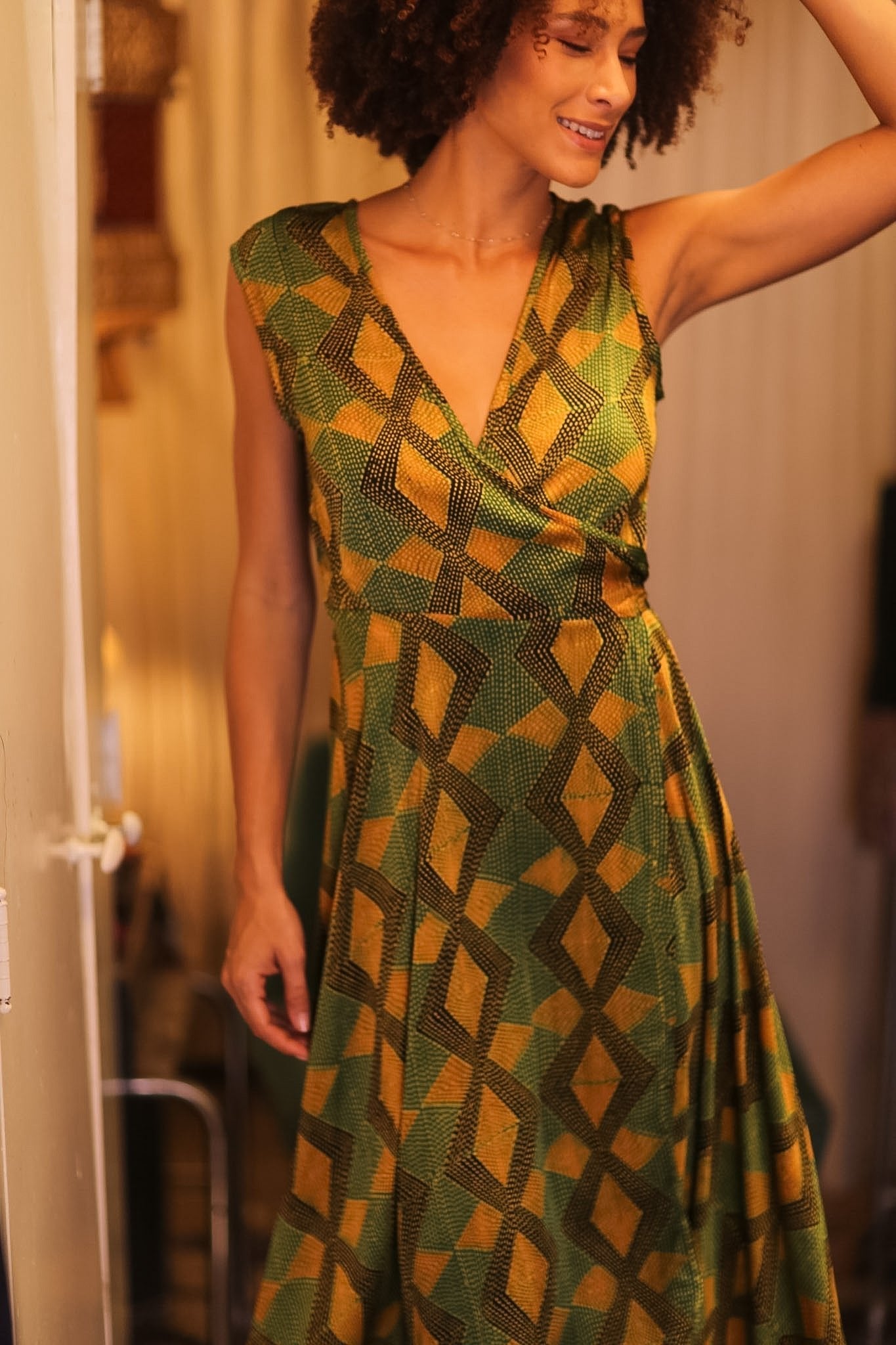 SILK WRAP DRESS GABRIELE AMBER - MOMO STUDIO BERLIN - Berlin Concept Store - sustainable & ethical fashion