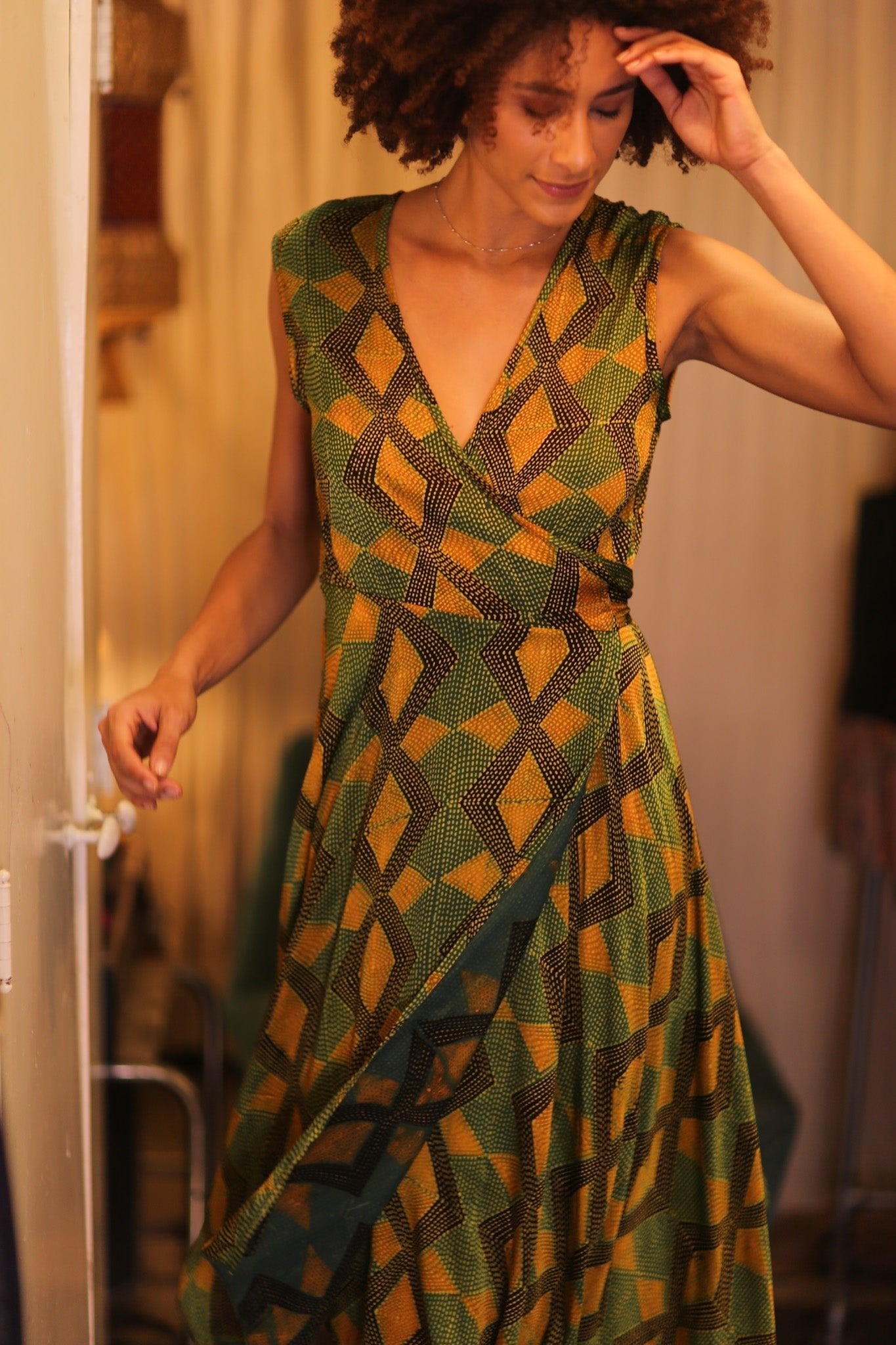 SILK WRAP DRESS GABRIELE AMBER - MOMO STUDIO BERLIN - Berlin Concept Store - sustainable & ethical fashion