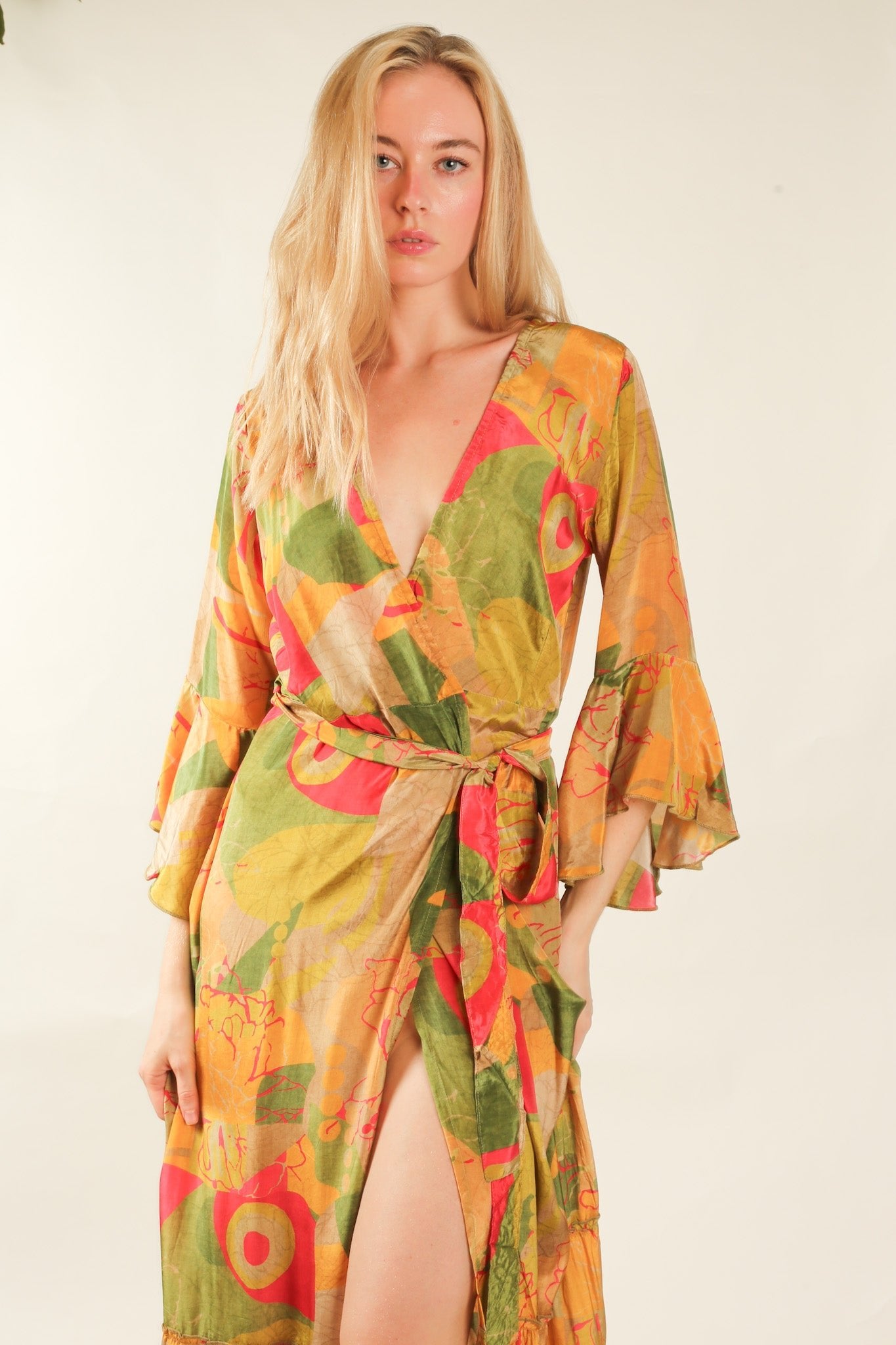 SILK WRAP DRESS KIMONO ISARA - MOMO STUDIO BERLIN - Berlin Concept Store - sustainable & ethical fashion