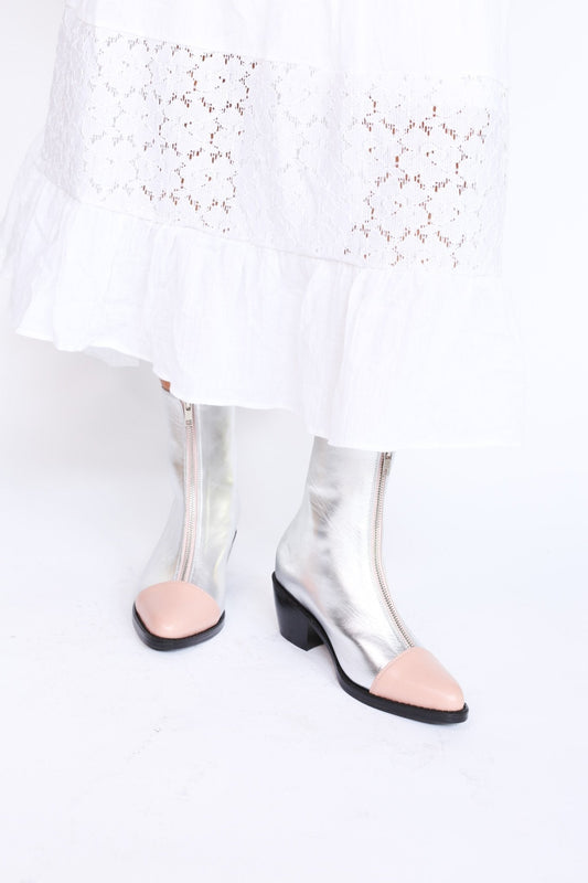 SILVER BOOTS PINK CAP BOOTS TEAGAN - MOMO STUDIO BERLIN - Berlin Concept Store - sustainable & ethical fashion