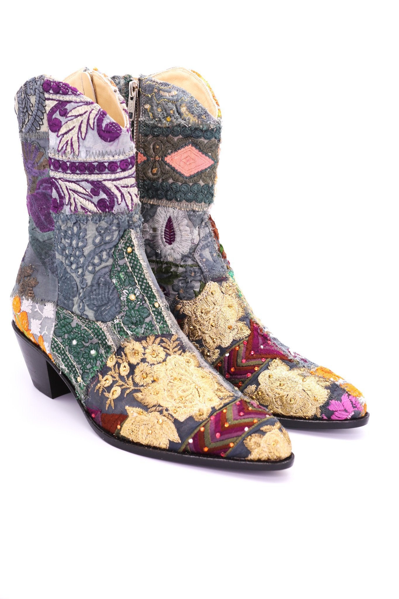 SUNNY DAYS EMBROIDERED ANKLE BOOTS - MOMO STUDIO BERLIN - Berlin Concept Store - sustainable & ethical fashion