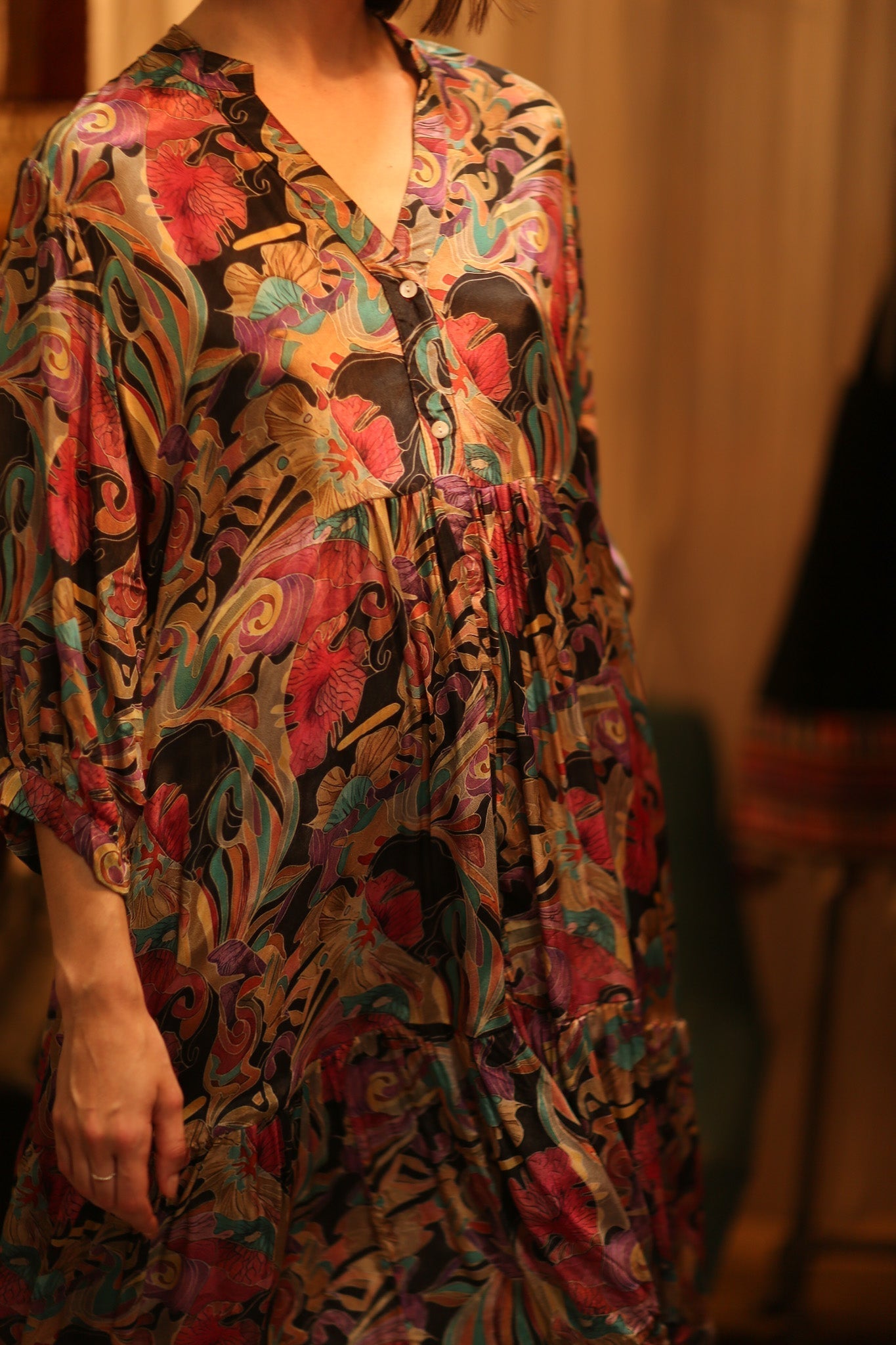 SUSIE SILK DRESS BLACK JUNGLE FEVER - MOMO STUDIO BERLIN - Berlin Concept Store - sustainable & ethical fashion