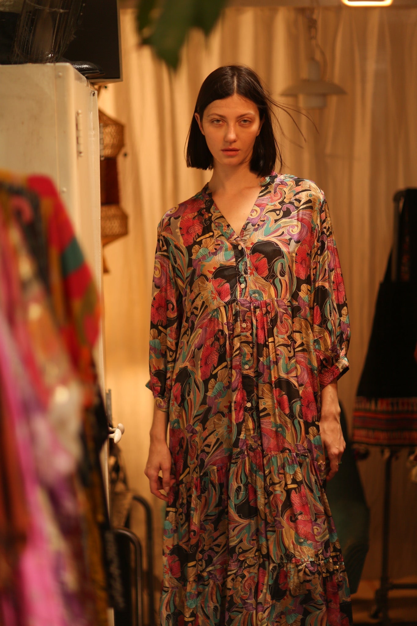 SUSIE SILK DRESS BLACK JUNGLE FEVER - MOMO STUDIO BERLIN - Berlin Concept Store - sustainable & ethical fashion