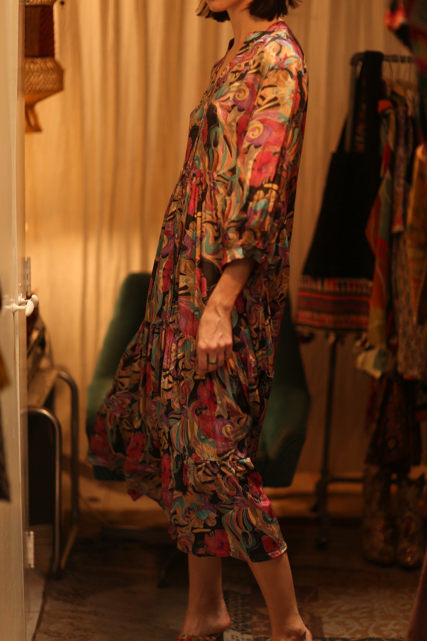 SUSIE SILK DRESS BLACK JUNGLE FEVER - MOMO STUDIO BERLIN - Berlin Concept Store - sustainable & ethical fashion