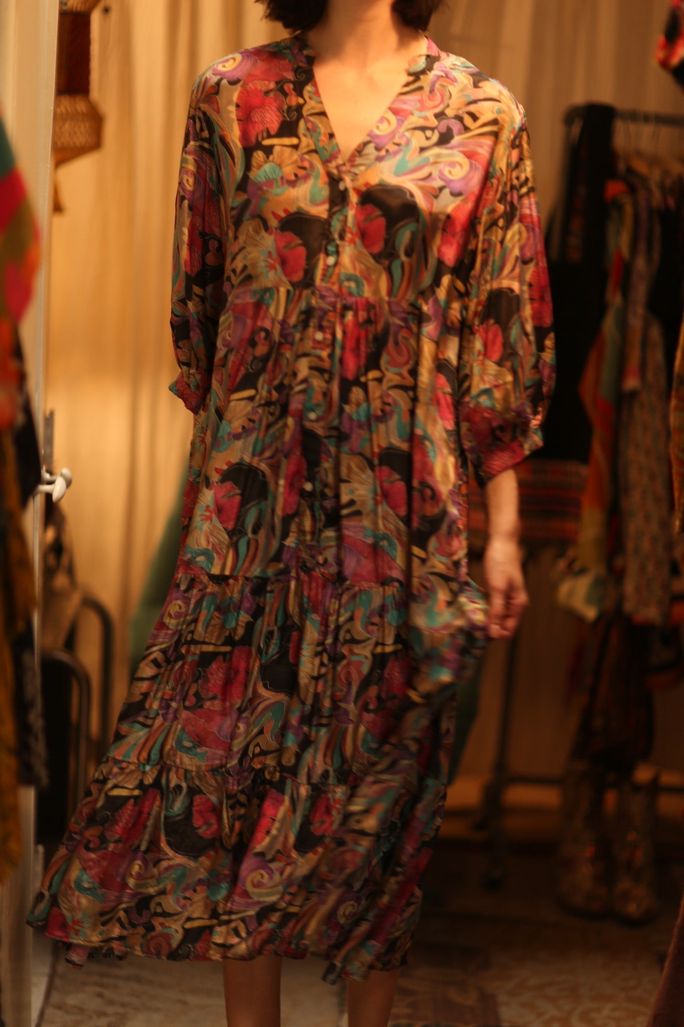 SUSIE SILK DRESS BLACK JUNGLE FEVER - MOMO STUDIO BERLIN - Berlin Concept Store - sustainable & ethical fashion