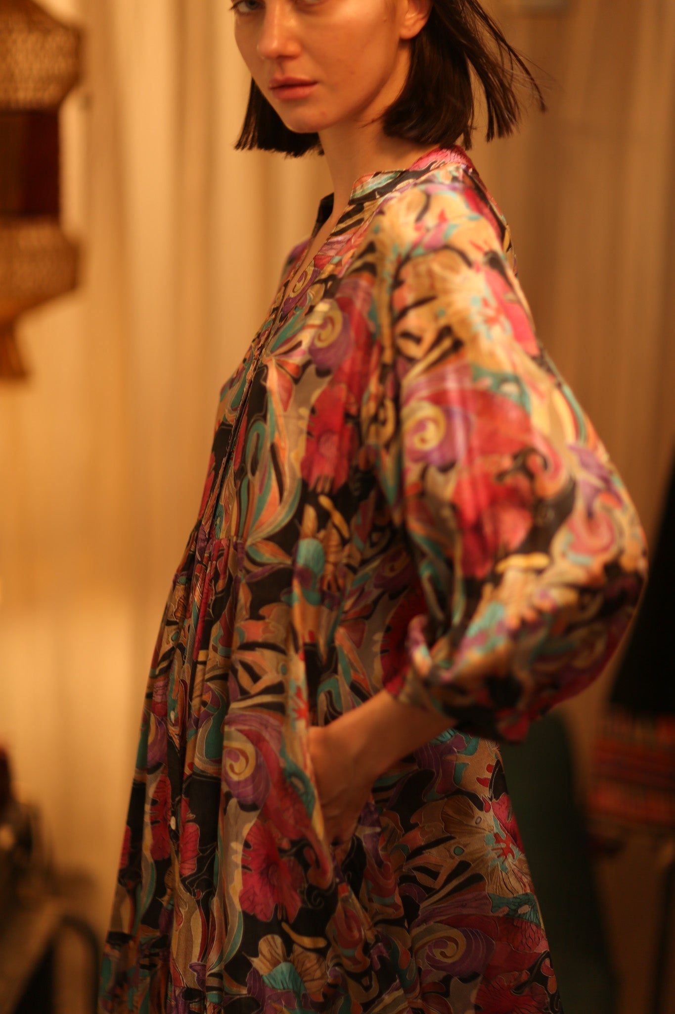 SUSIE SILK DRESS BLACK JUNGLE FEVER - MOMO STUDIO BERLIN - Berlin Concept Store - sustainable & ethical fashion