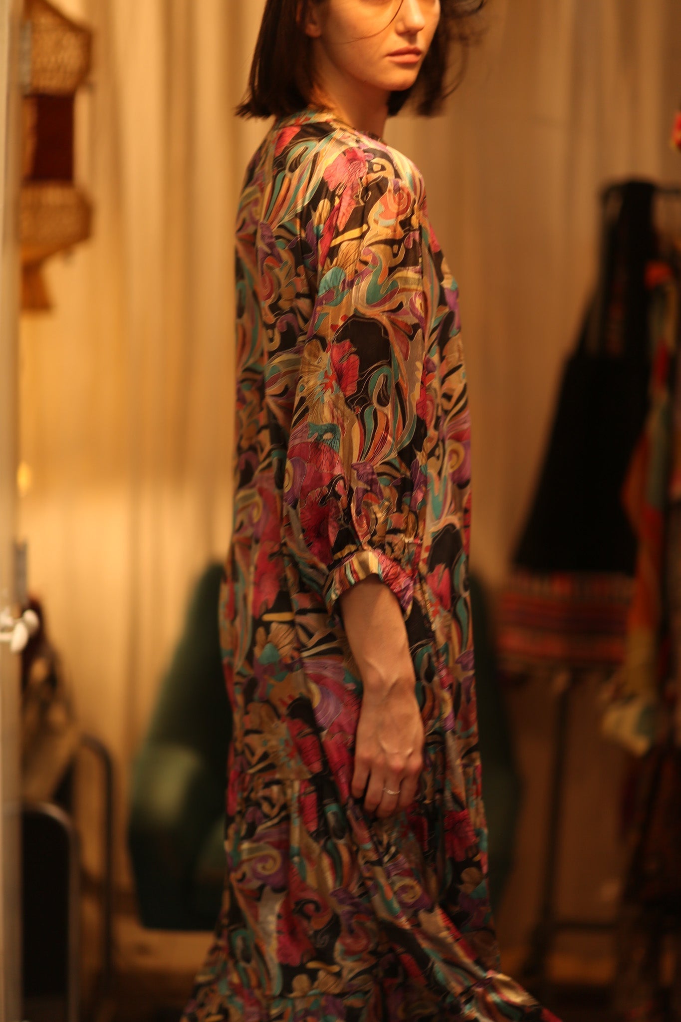 SUSIE SILK DRESS BLACK JUNGLE FEVER - MOMO STUDIO BERLIN - Berlin Concept Store - sustainable & ethical fashion