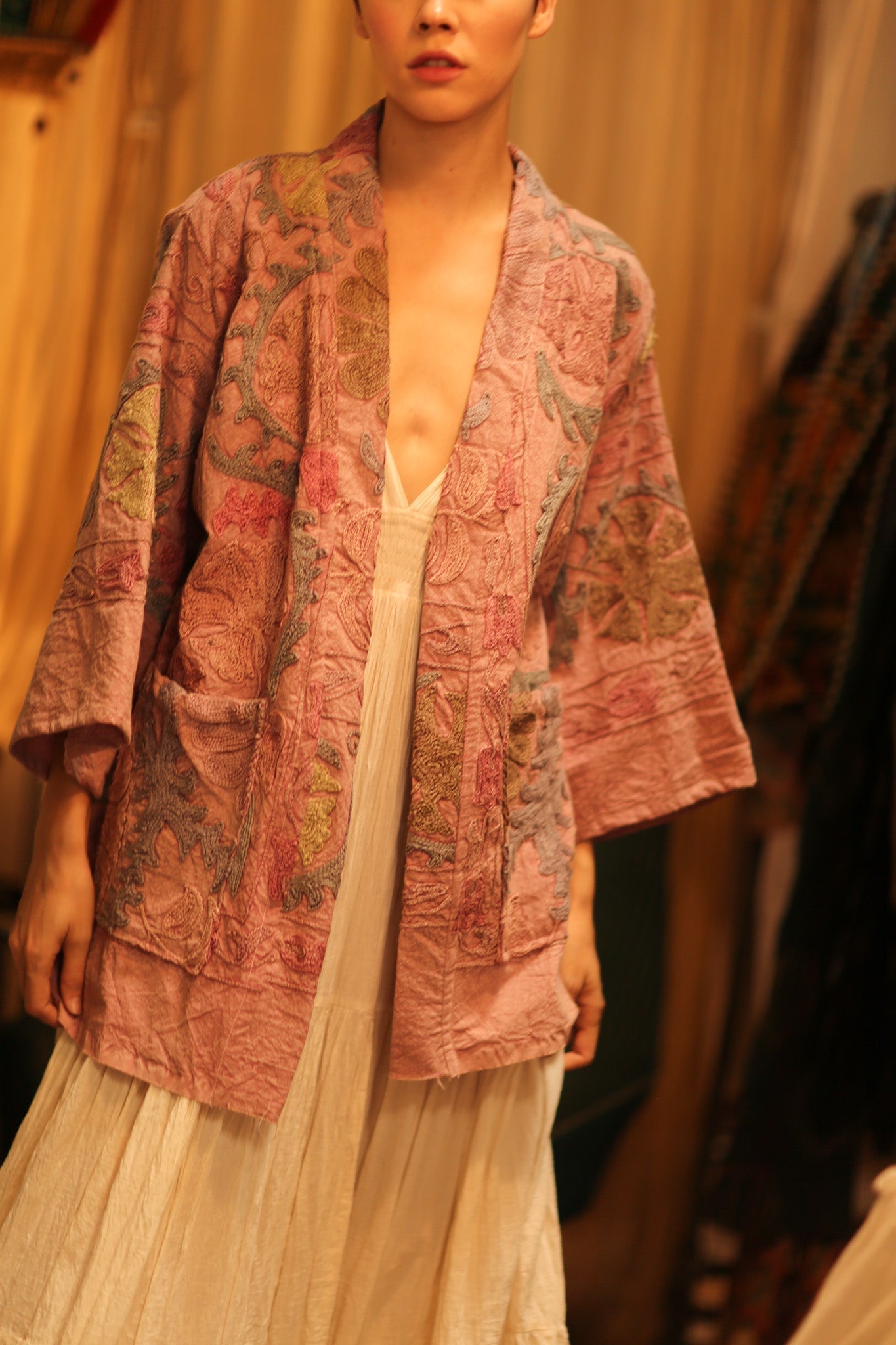 SUZANI SHORT KIMONO MONTY PINK ASSORTED - MOMO STUDIO BERLIN - Berlin Concept Store - sustainable & ethical fashion