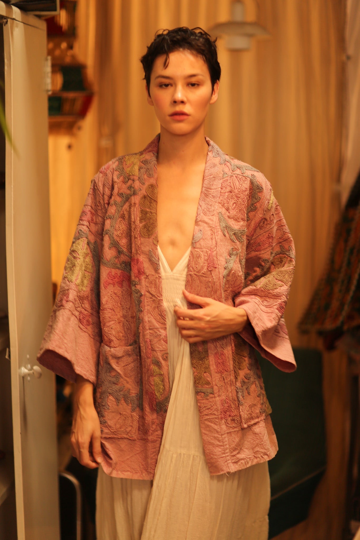 SUZANI SHORT KIMONO MONTY PINK ASSORTED - MOMO STUDIO BERLIN - Berlin Concept Store - sustainable & ethical fashion