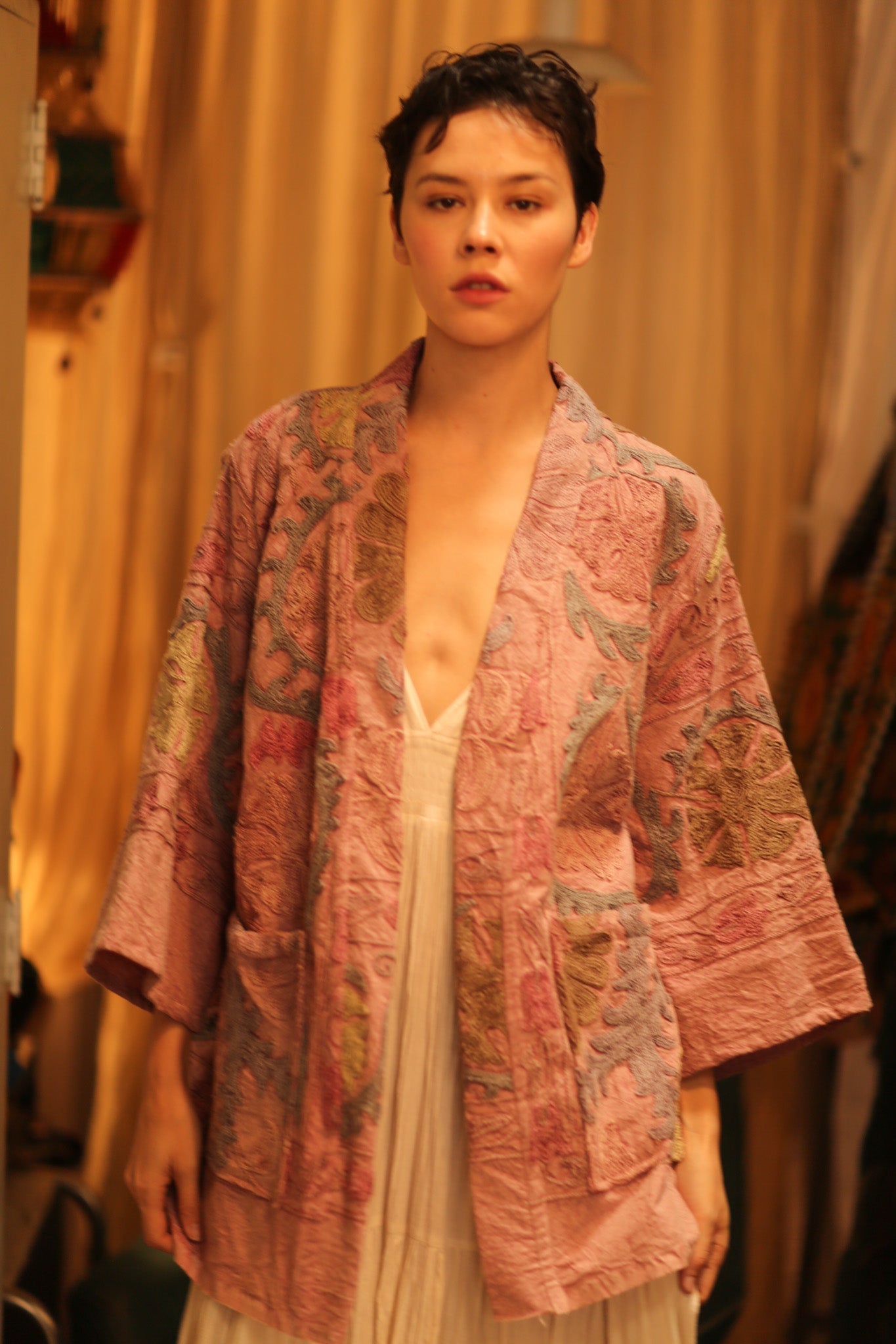 SUZANI SHORT KIMONO MONTY PINK ASSORTED - MOMO STUDIO BERLIN - Berlin Concept Store - sustainable & ethical fashion