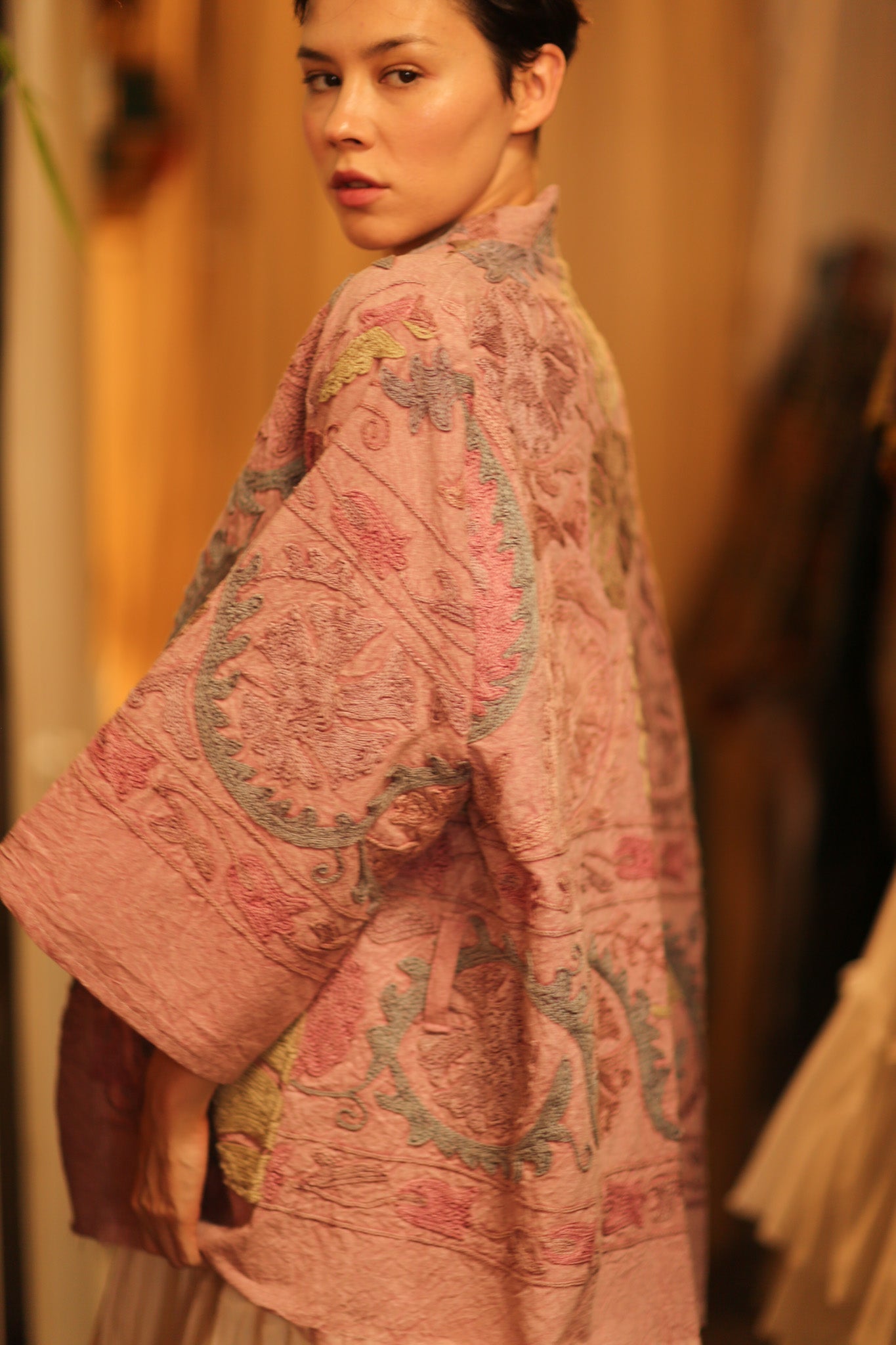 SUZANI SHORT KIMONO MONTY PINK ASSORTED - MOMO STUDIO BERLIN - Berlin Concept Store - sustainable & ethical fashion