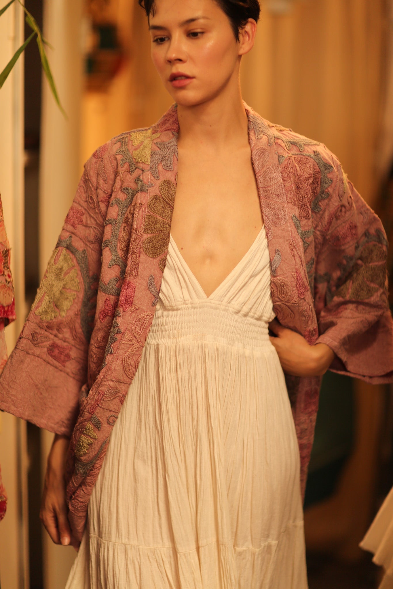 SUZANI SHORT KIMONO MONTY PINK ASSORTED - MOMO STUDIO BERLIN - Berlin Concept Store - sustainable & ethical fashion