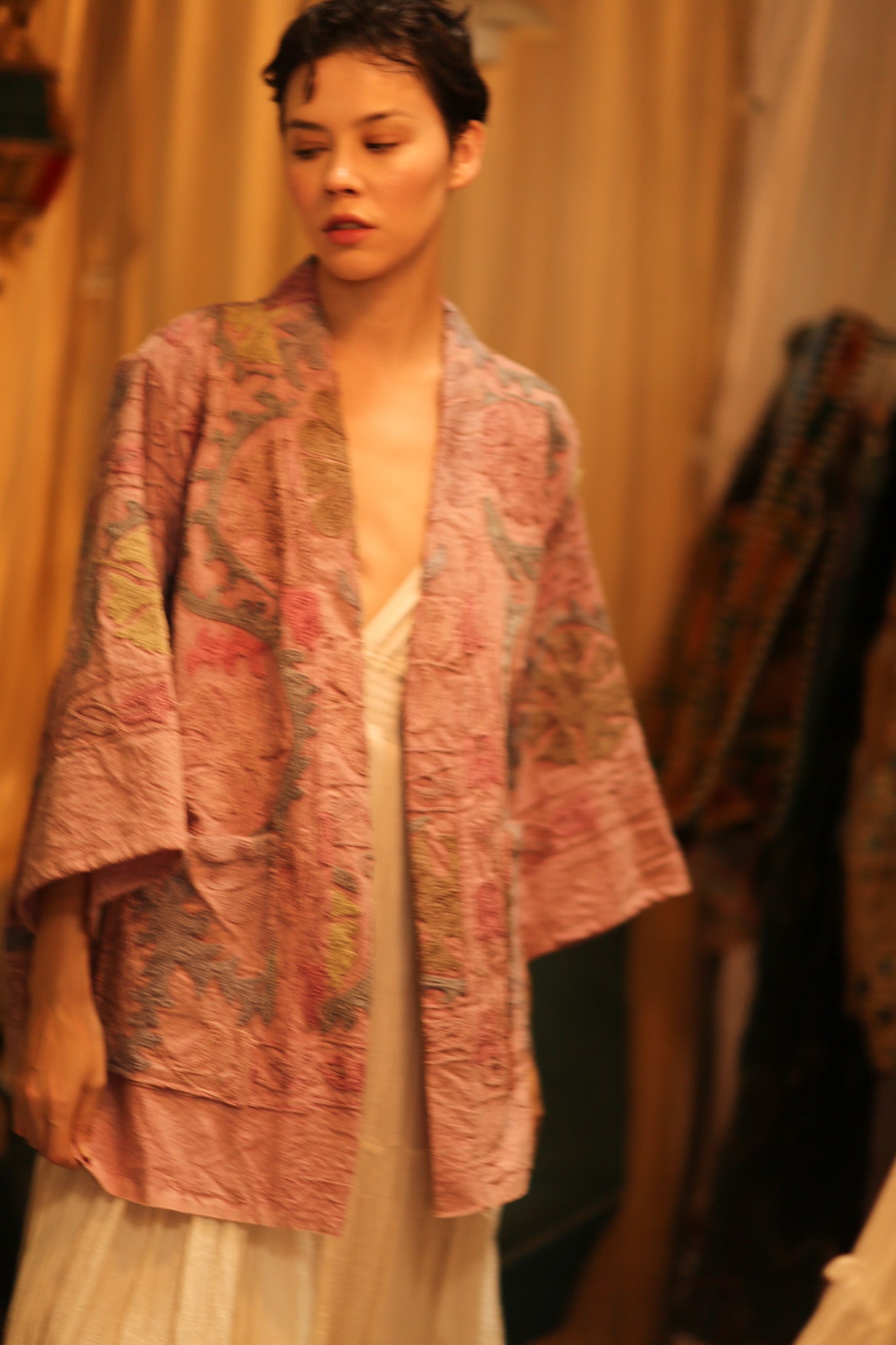 SUZANI SHORT KIMONO MONTY PINK ASSORTED - MOMO STUDIO BERLIN - Berlin Concept Store - sustainable & ethical fashion