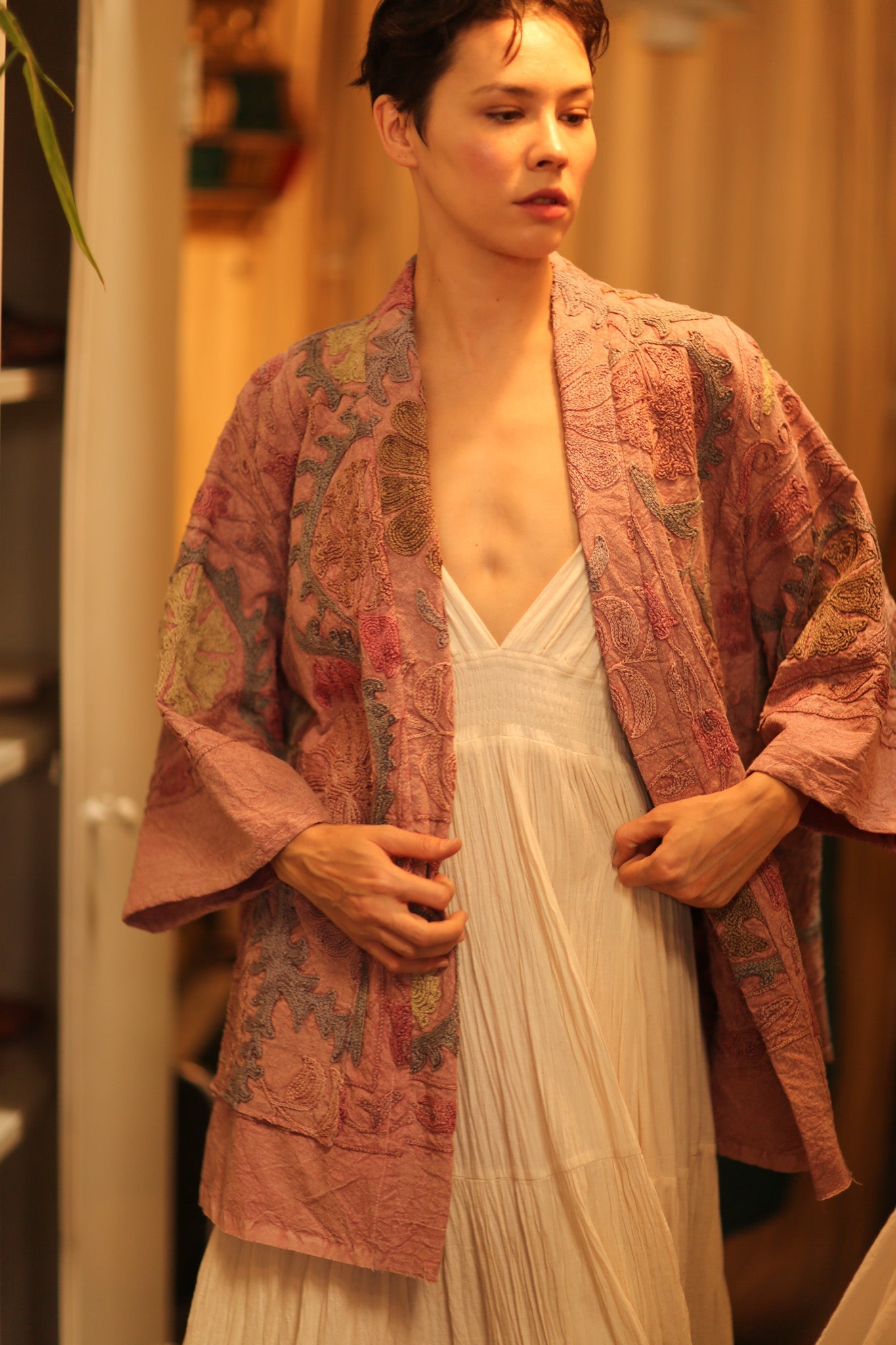 SUZANI SHORT KIMONO MONTY PINK ASSORTED - MOMO STUDIO BERLIN - Berlin Concept Store - sustainable & ethical fashion