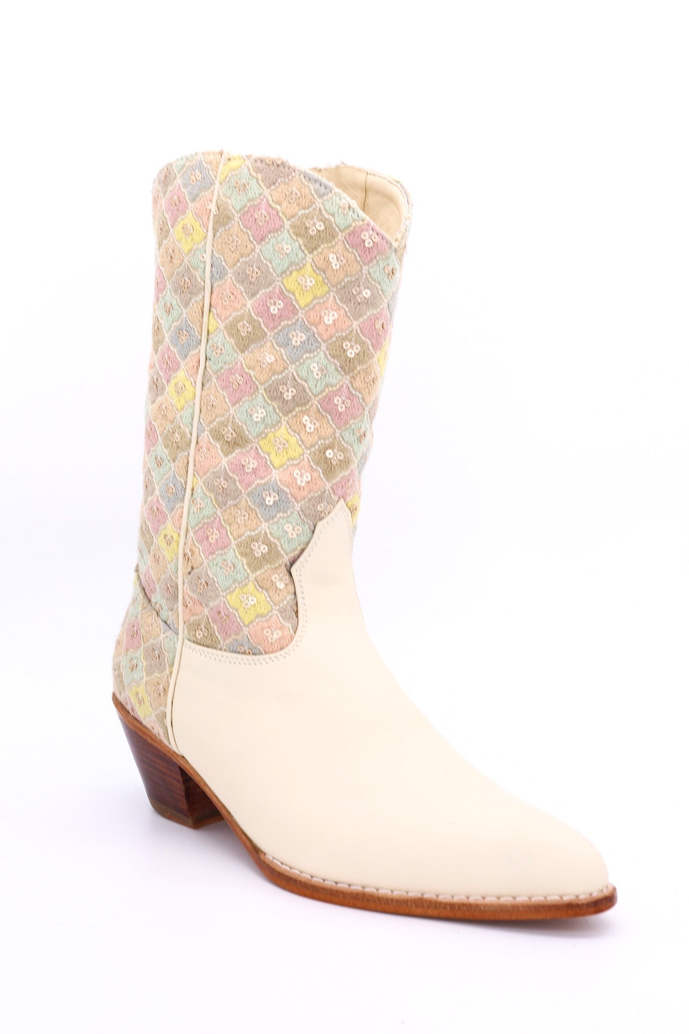 TENDER PASTEL COLOR SEQUIN EMBROIDERED BOOTS ELI - MOMO STUDIO BERLIN - Berlin Concept Store - sustainable & ethical fashion