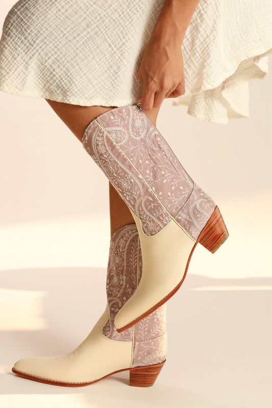 TENDER PINK EMBROIDERED WESTERN BOOTS SAHEBI - MOMO STUDIO BERLIN - Berlin Concept Store - sustainable & ethical fashion