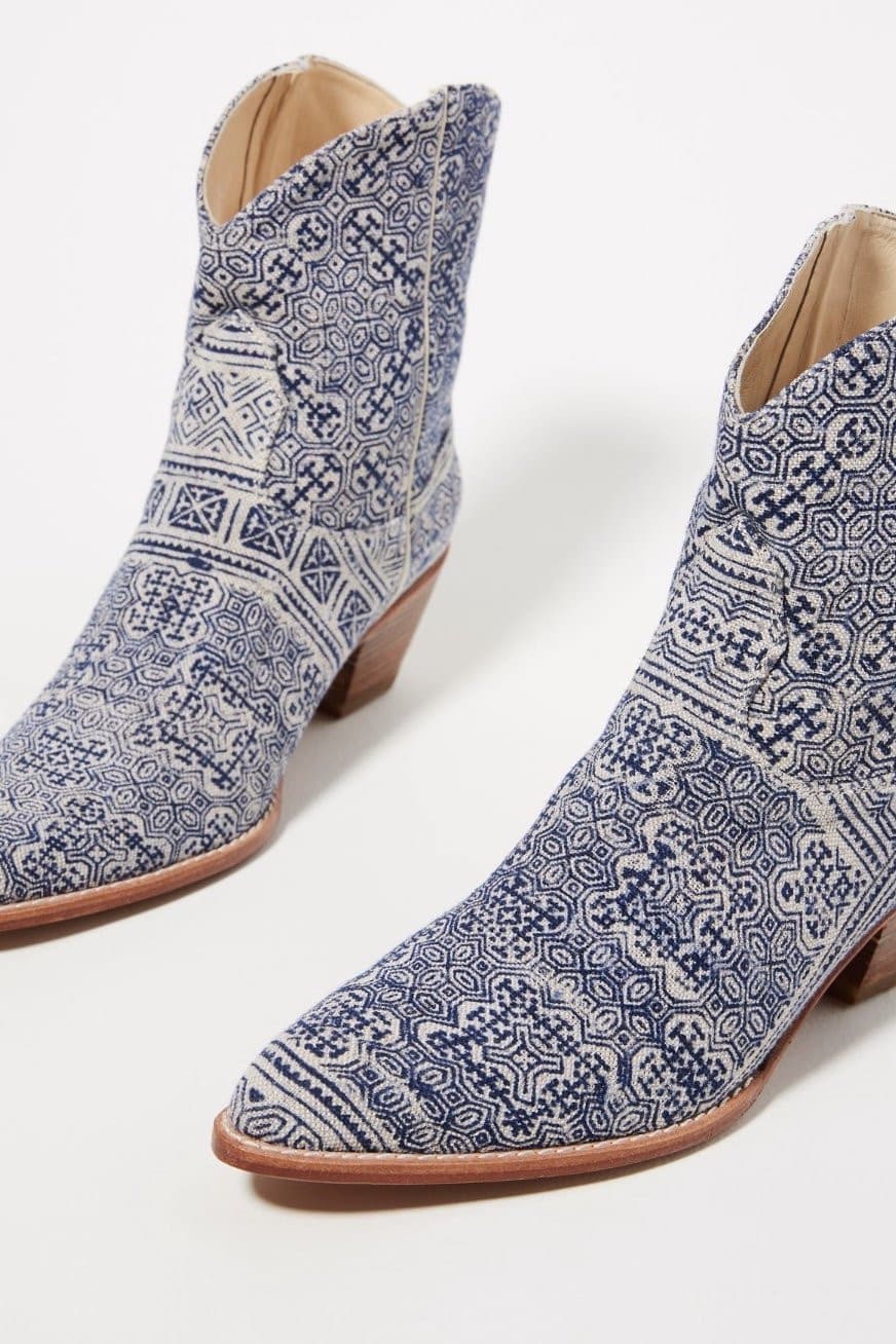 TILE MOSAIC INDIGO WESTERN BOOTS X ANTHROPOLOGIE - MOMO STUDIO BERLIN - Berlin Concept Store - sustainable & ethical fashion