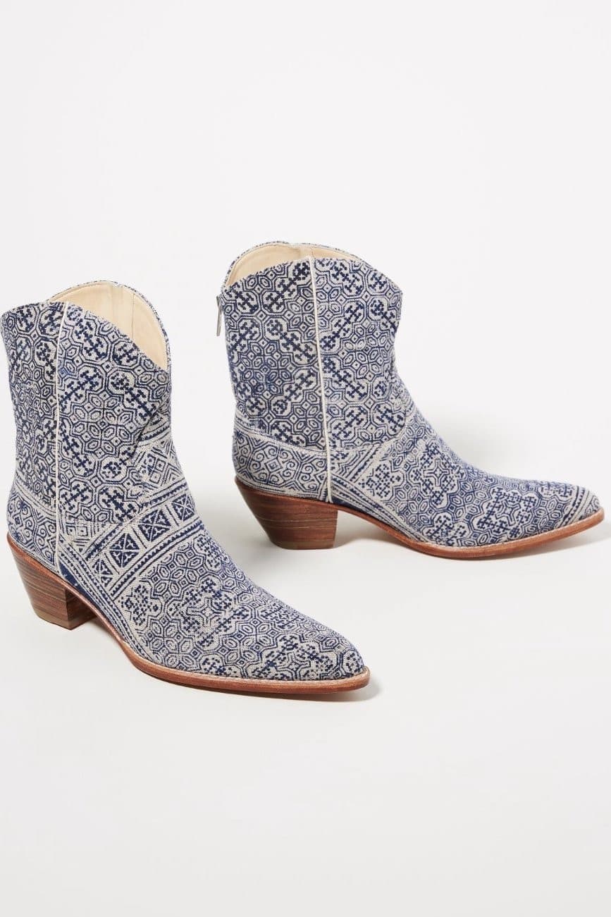 TILE MOSAIC INDIGO WESTERN BOOTS X ANTHROPOLOGIE - MOMO STUDIO BERLIN - Berlin Concept Store - sustainable & ethical fashion