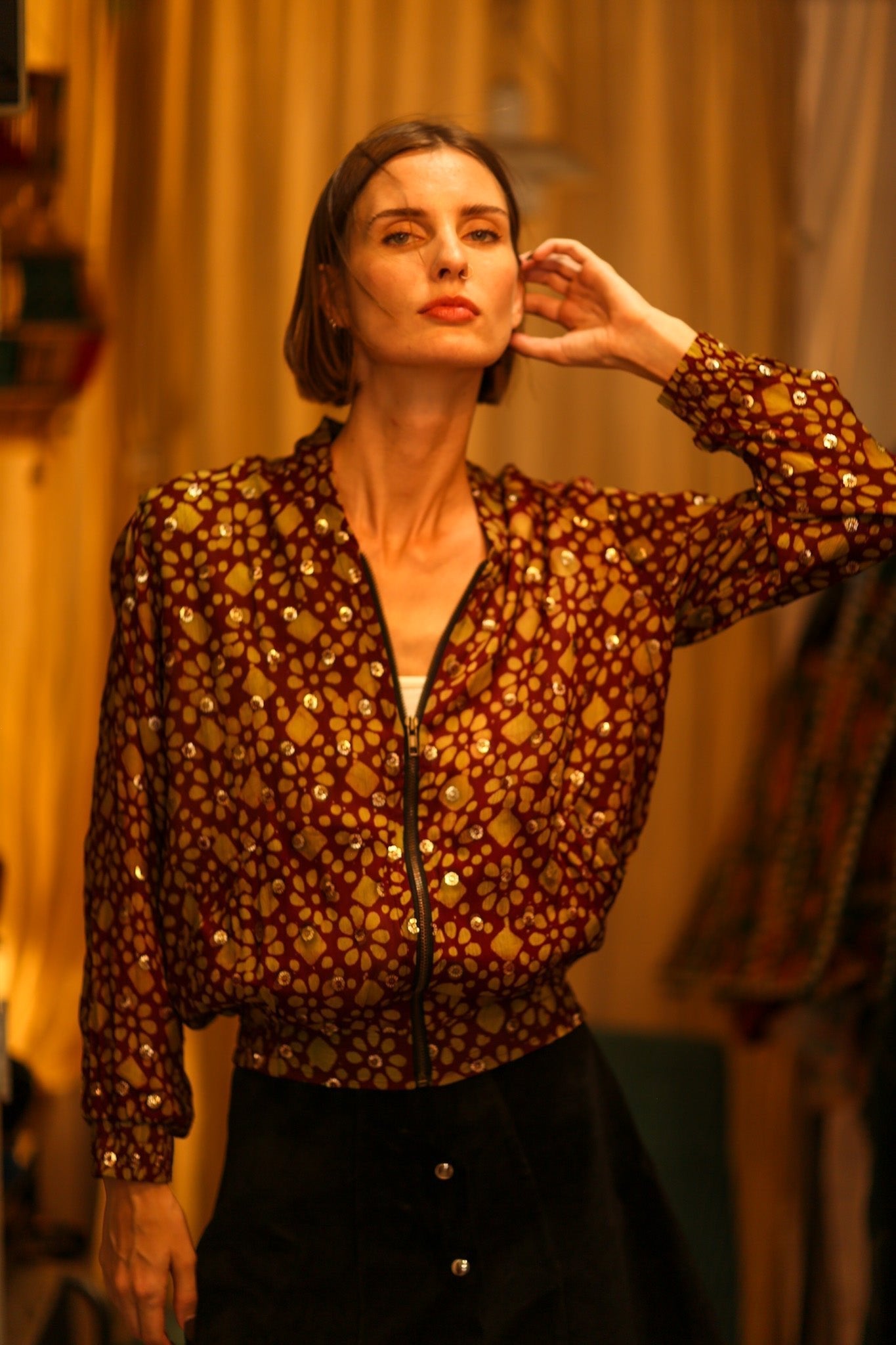 TOBIAS SILK EMBROIDERED BOMBER JACKET - MOMO STUDIO BERLIN - Berlin Concept Store - sustainable & ethical fashion