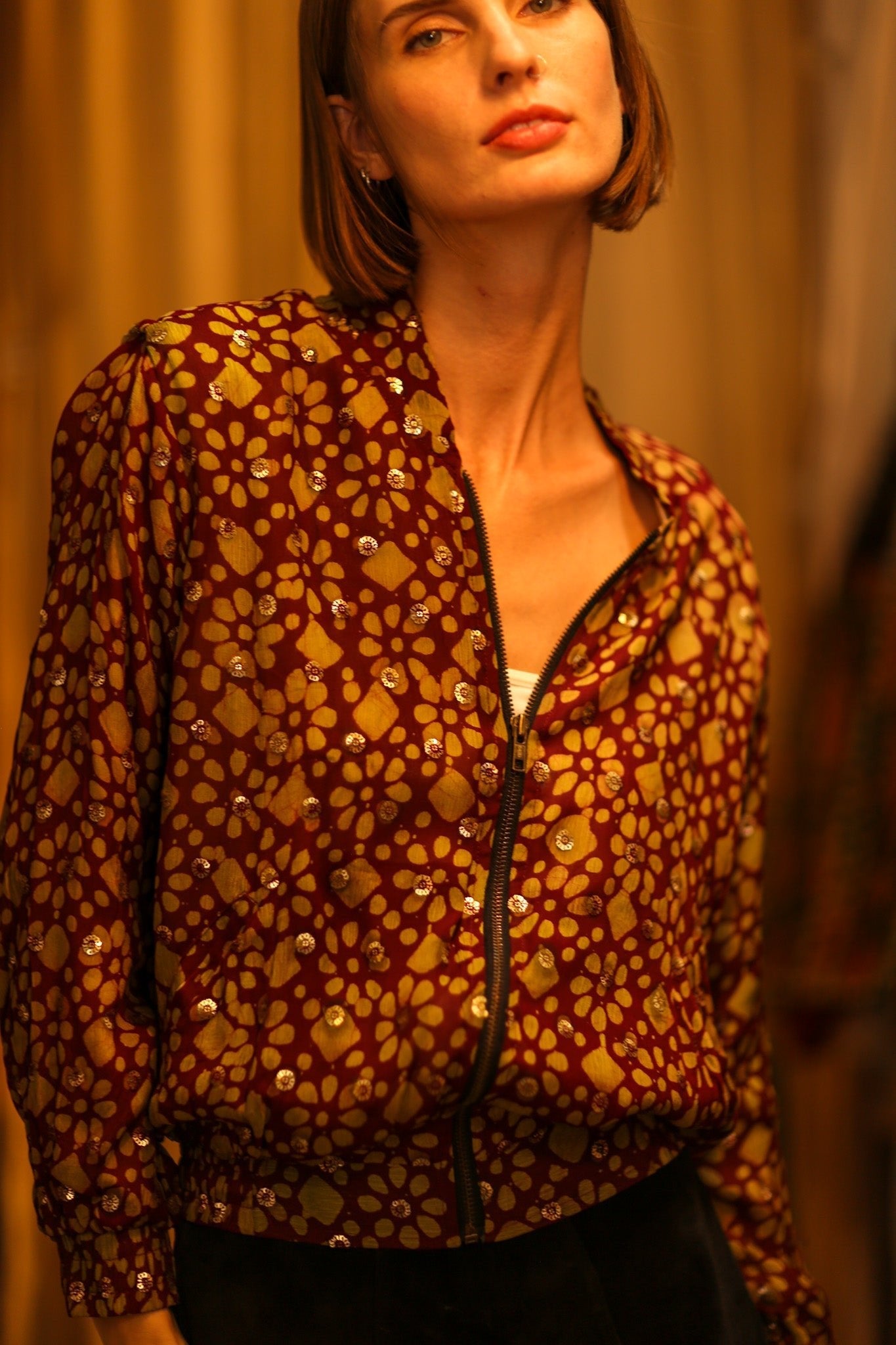TOBIAS SILK EMBROIDERED BOMBER JACKET - MOMO STUDIO BERLIN - Berlin Concept Store - sustainable & ethical fashion