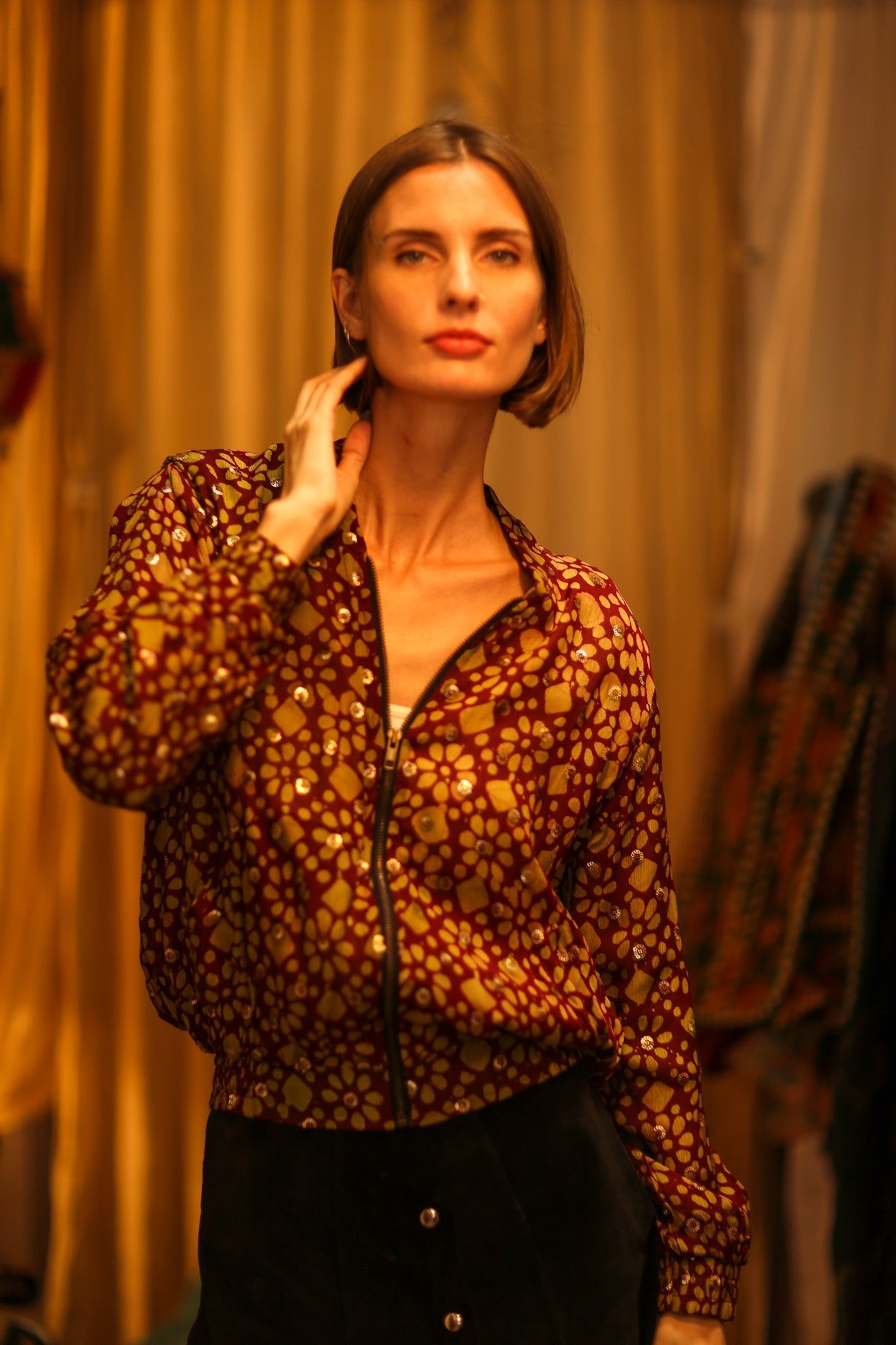 TOBIAS SILK EMBROIDERED BOMBER JACKET - MOMO STUDIO BERLIN - Berlin Concept Store - sustainable & ethical fashion