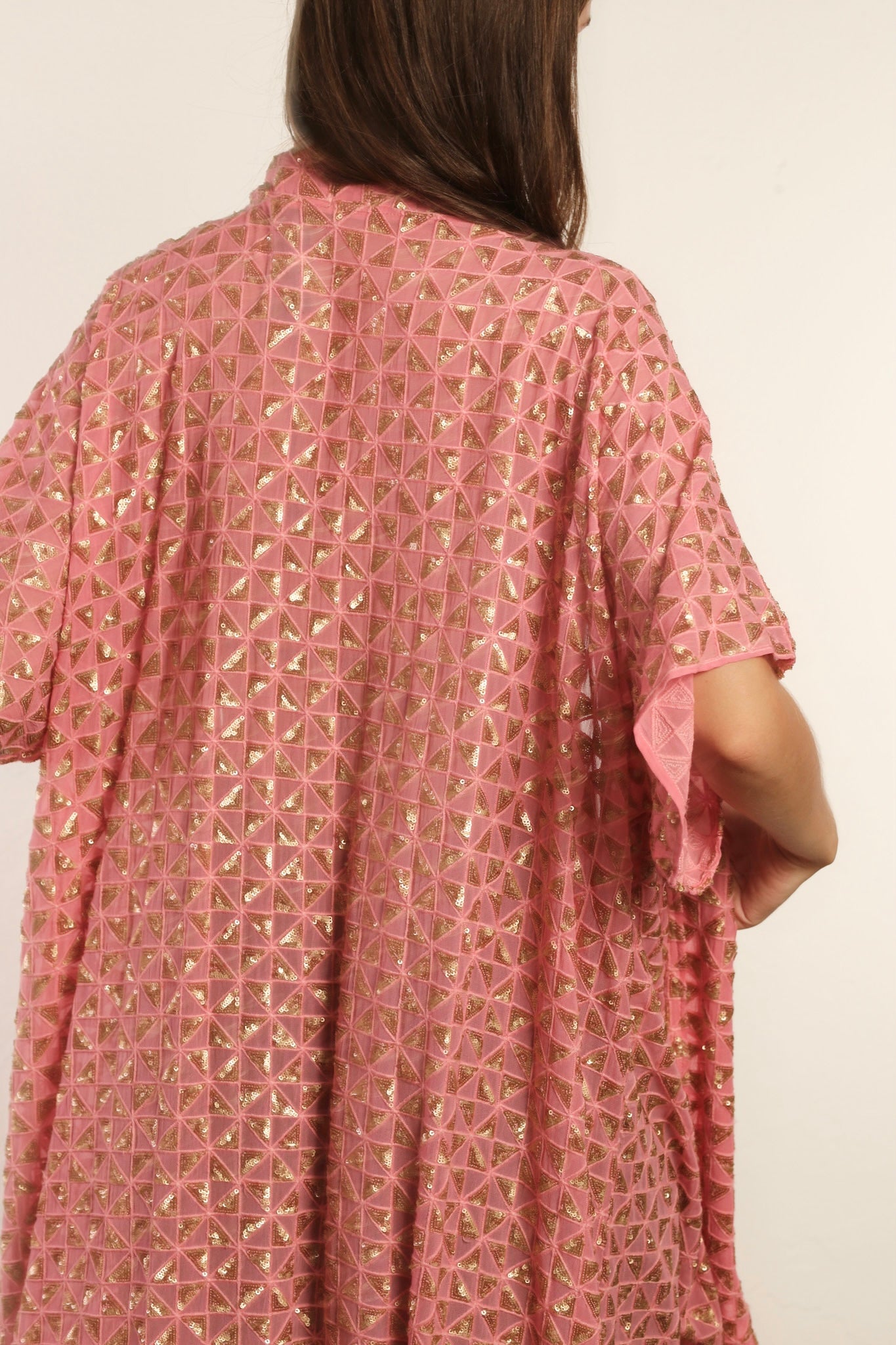 TRIANGLE GOLDEN PINK SILK KIMONO - MOMO STUDIO BERLIN - Berlin Concept Store - sustainable & ethical fashion