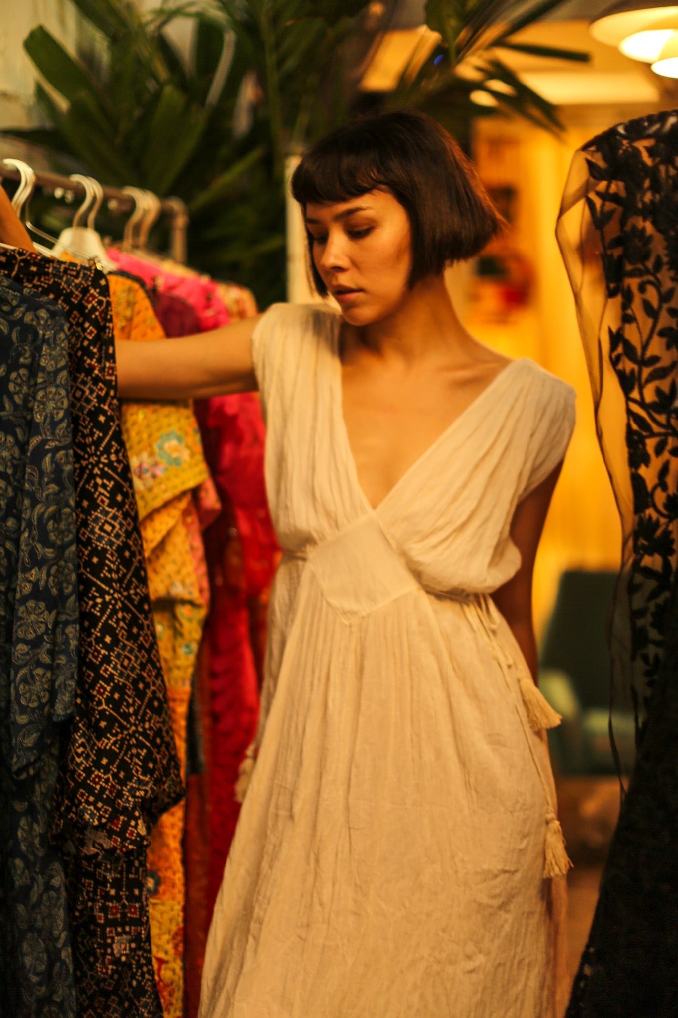 V NECK COTTON SHOUlDER DRESS CLIO - MOMO STUDIO BERLIN - Berlin Concept Store - sustainable & ethical fashion