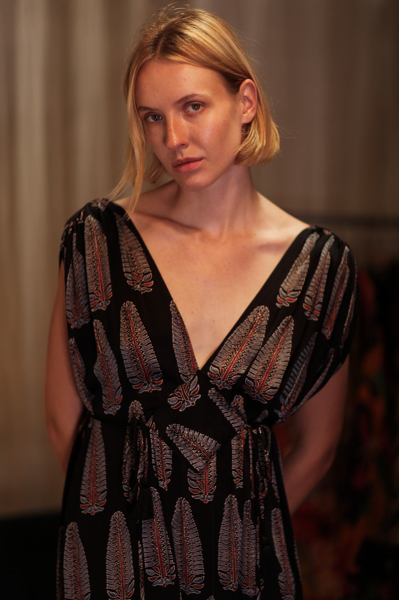 VICTORIA SILK DRESS BLACK FEATHER - MOMO STUDIO BERLIN - Berlin Concept Store - sustainable & ethical fashion