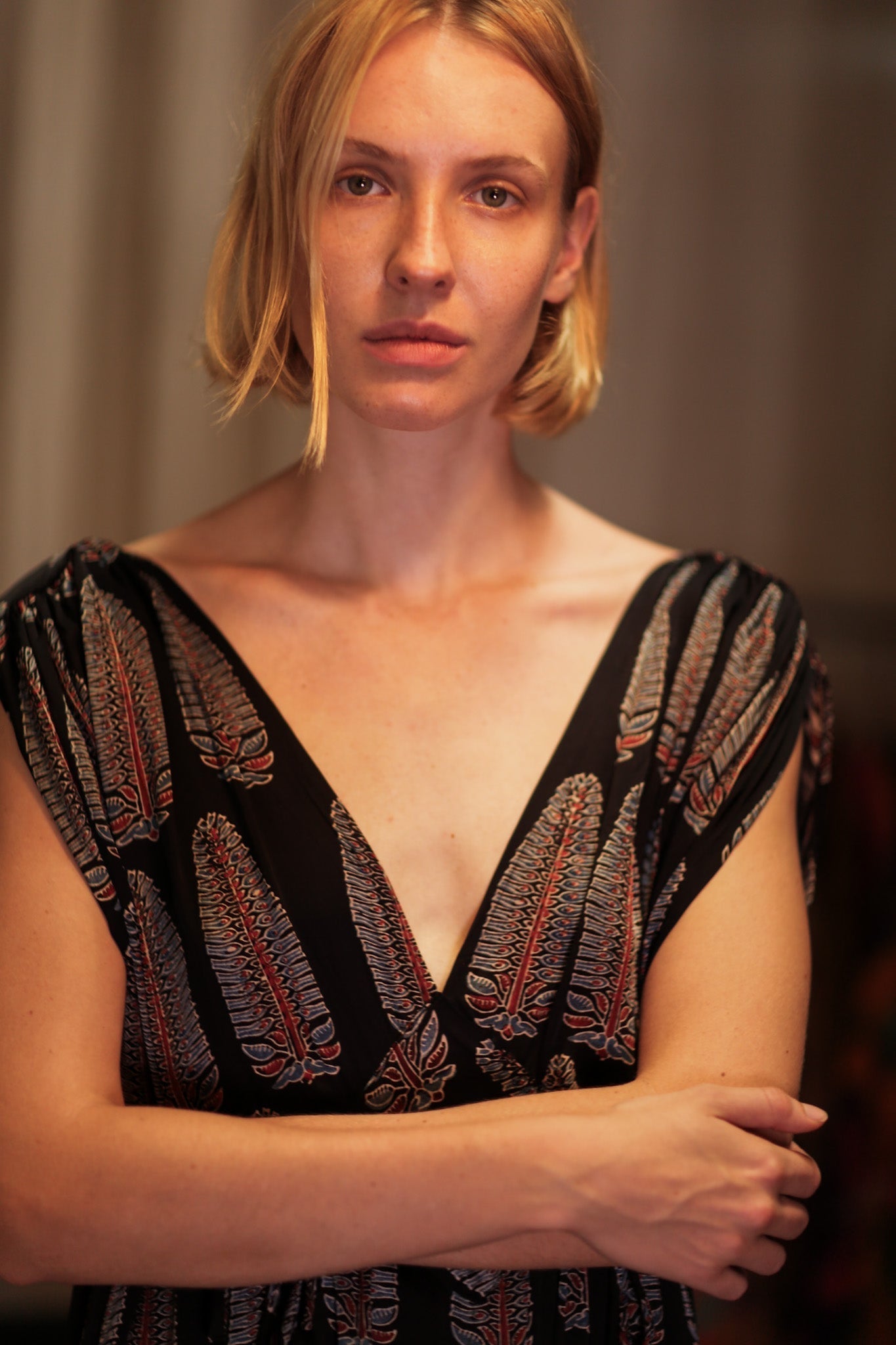 VICTORIA SILK DRESS BLACK FEATHER - MOMO STUDIO BERLIN - Berlin Concept Store - sustainable & ethical fashion