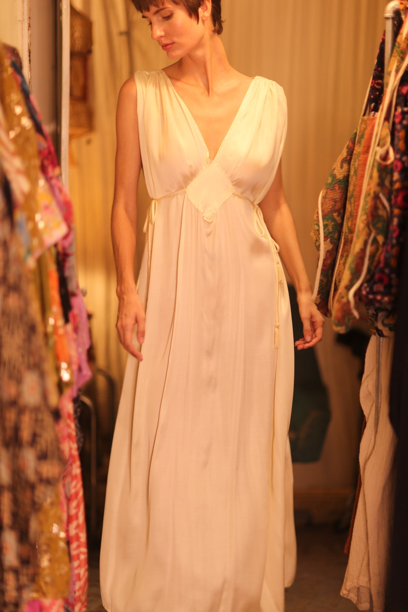VICTORIA SILK DRESS CREAM - MOMO STUDIO BERLIN - Berlin Concept Store - sustainable & ethical fashion