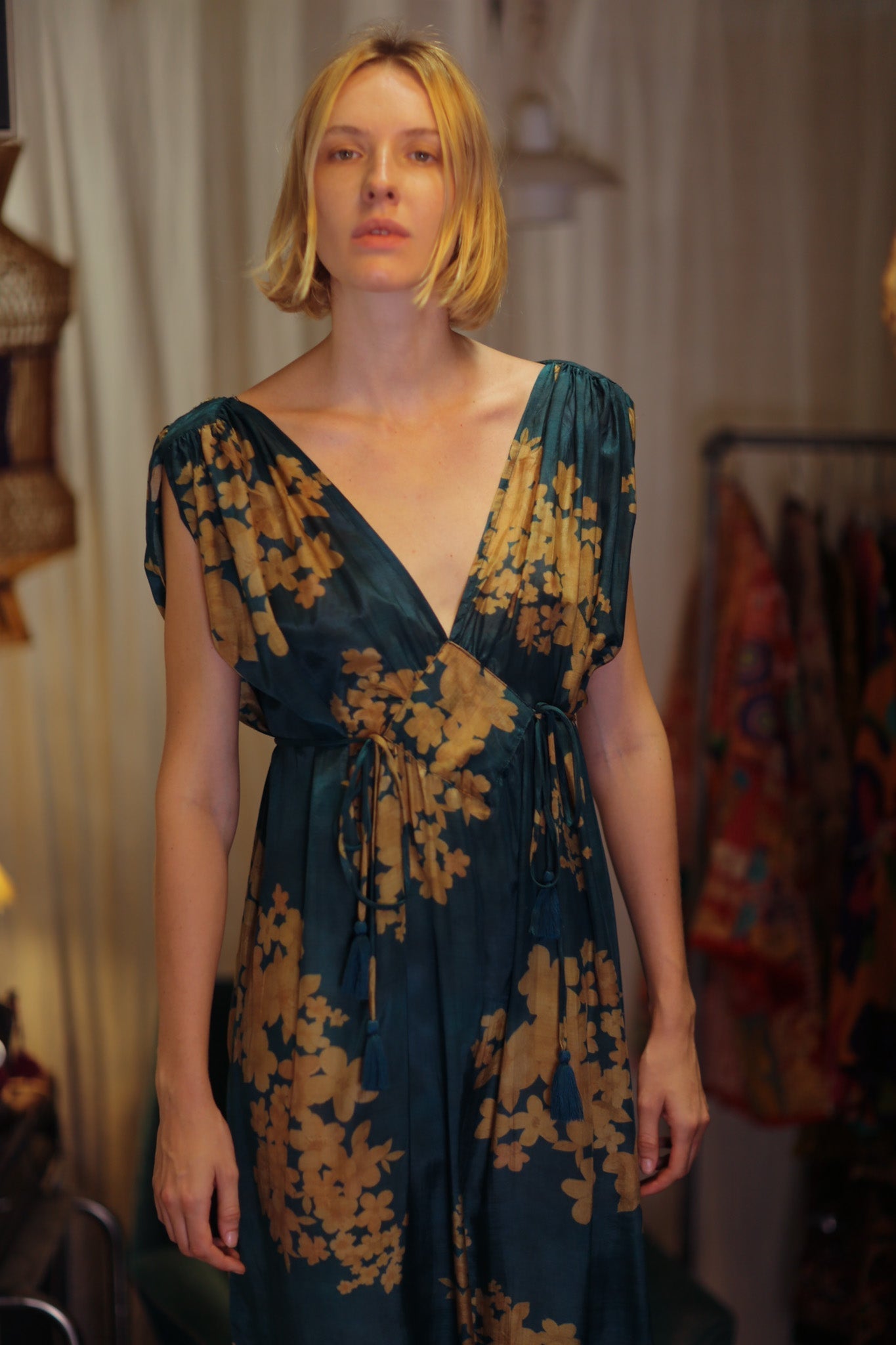VICTORIA SILK DRESS GOLDEN BOUQUET - MOMO STUDIO BERLIN - Berlin Concept Store - sustainable & ethical fashion