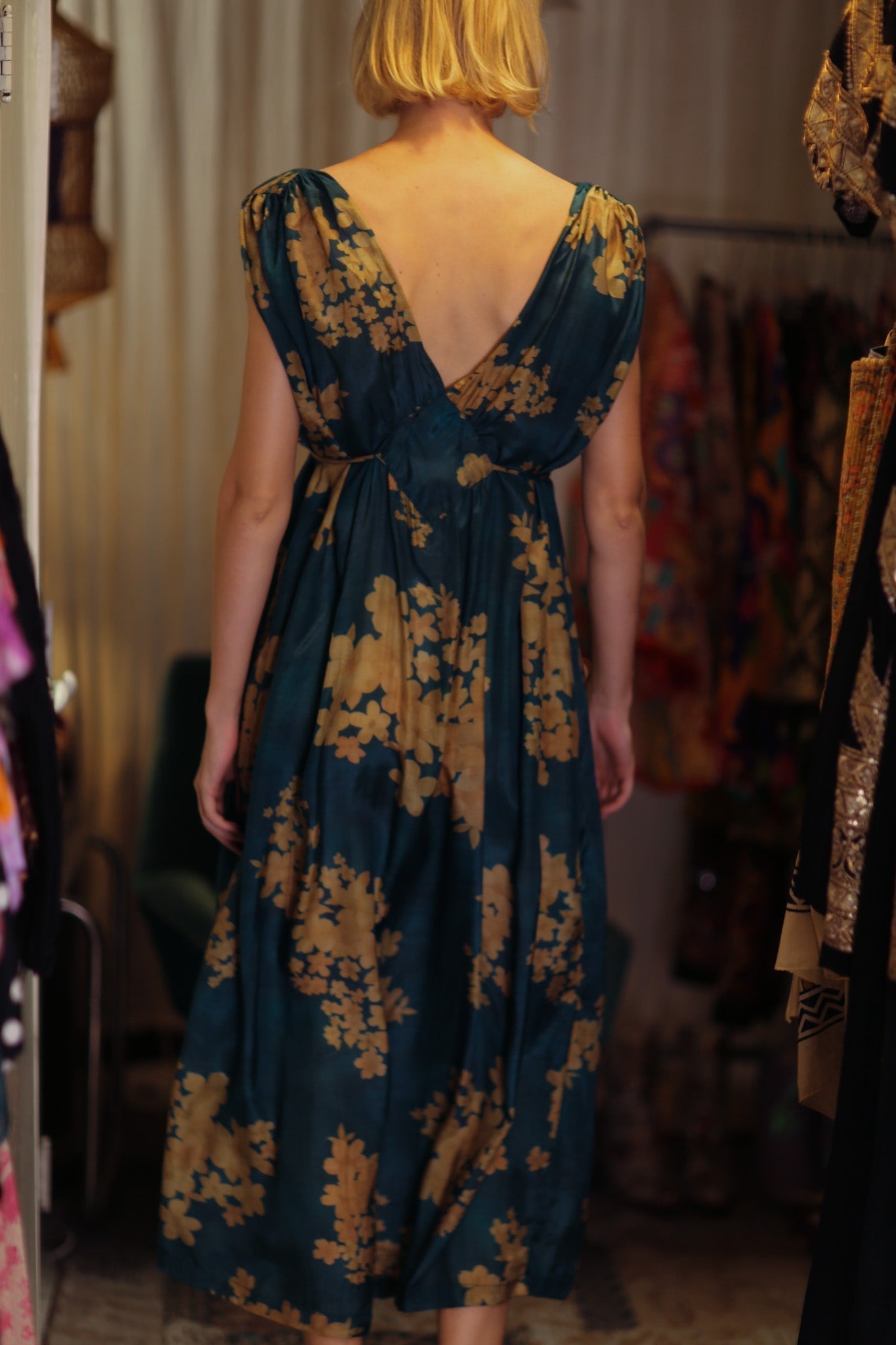 VICTORIA SILK DRESS GOLDEN BOUQUET - MOMO STUDIO BERLIN - Berlin Concept Store - sustainable & ethical fashion